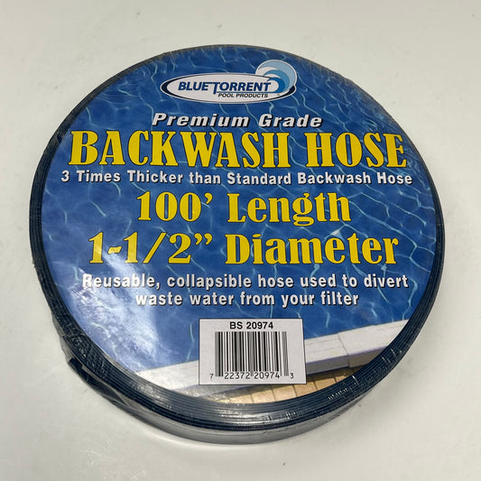 BLUE TORRENT Commercial Backwash Hose For Swimming Pools 100' Blue BS20974