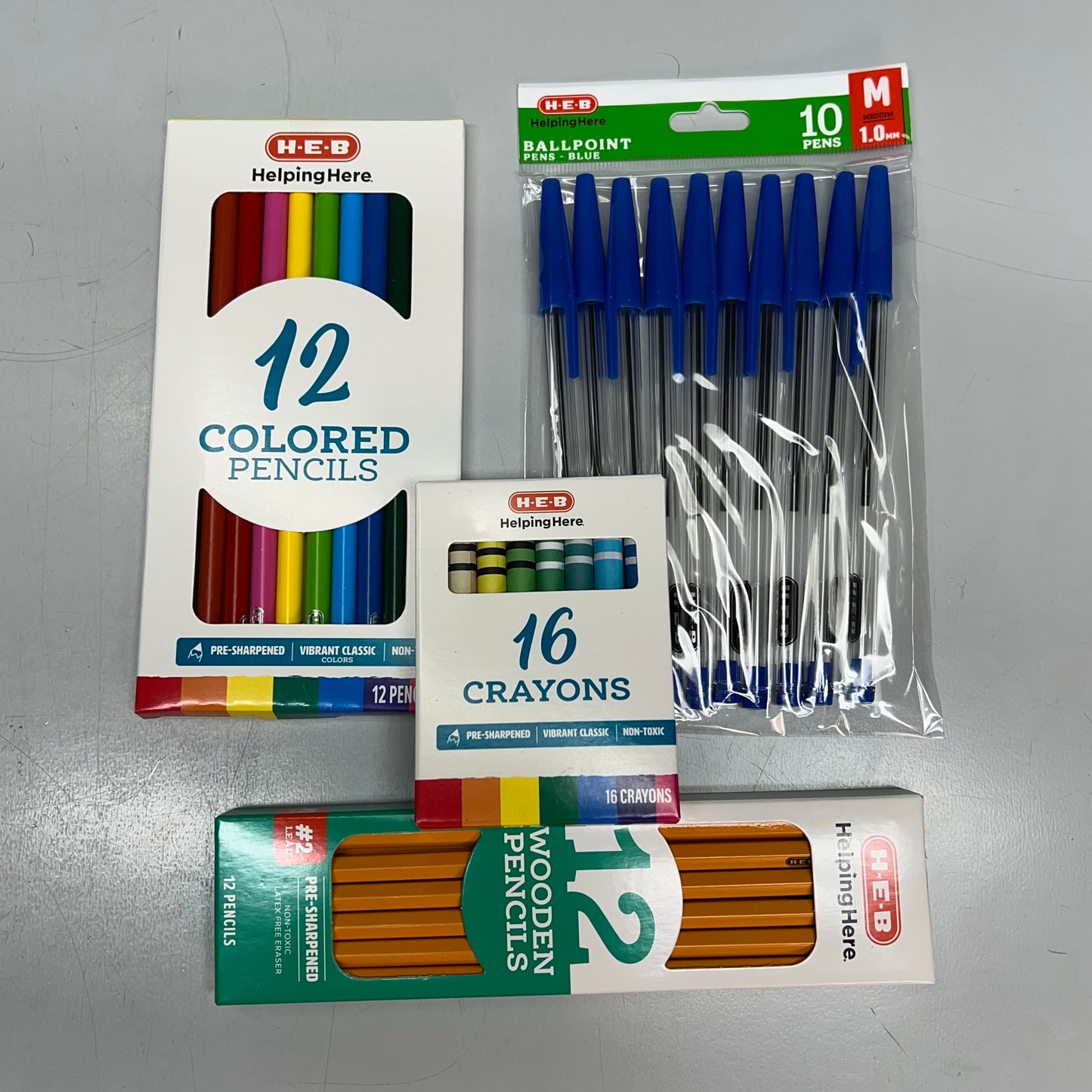 H.E.B School Supplies Set In Drawstring Backpack Clear/Black