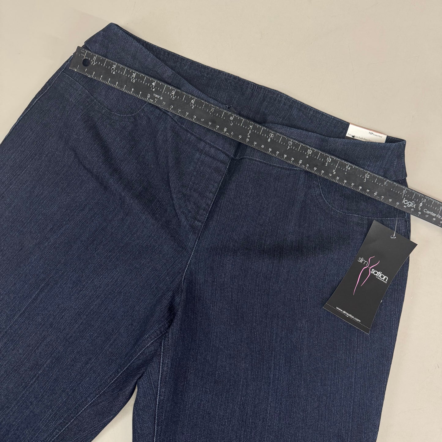MULTIPLES Ankle Pants Petite Women's Sz 12P Denim M2523P