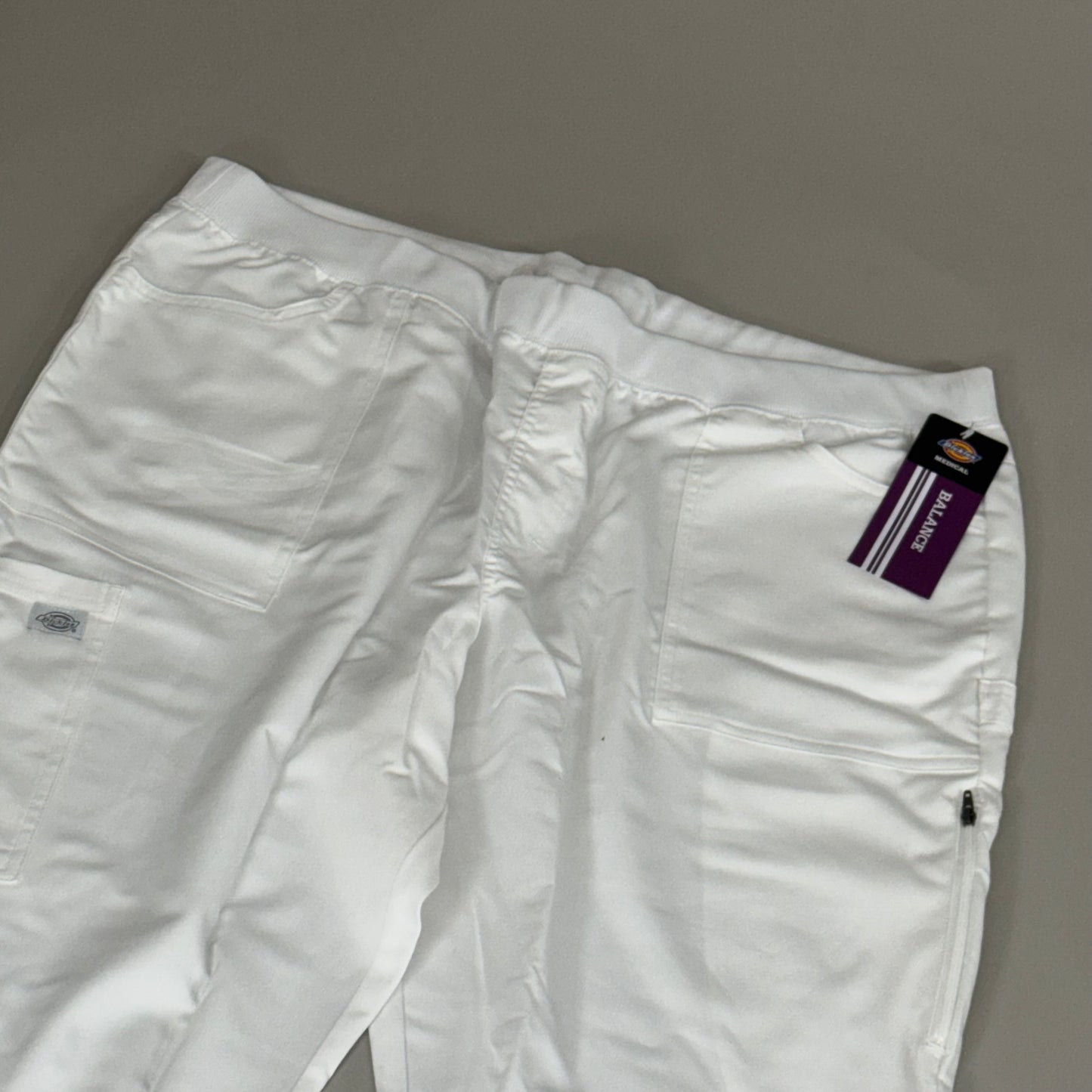 DICKIES Medical Mid Rise Pant Mock Fly 2-Way Stretch Women's SZ 2XL White DK135