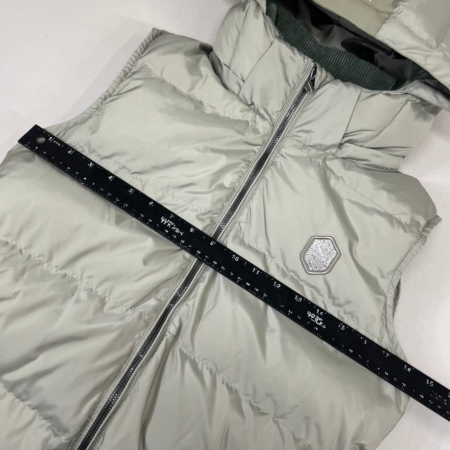 SAMSHIELD Elea Equestrian Sleeveless Winter Coat Down To Knees Women's Sz S Patine Green