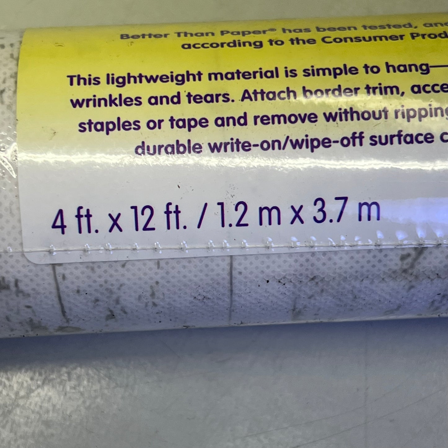 TEACHER CREATED RESOURCES  Better Than Paper Bulletin Board Subway Tile 4' x 12' White TCR 77498