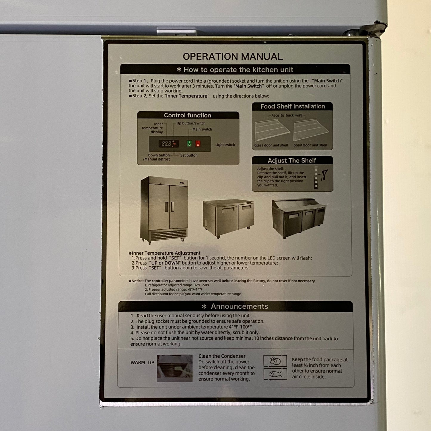 Z@ KALIFON Double Solid Door Stanless Steel Commercial Freezer 54"W x 78"H x 31"L Steel KF-49B