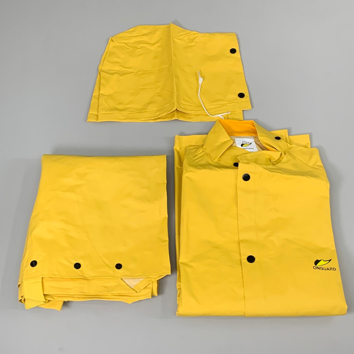 ONGAURD INDUSTRIES 3 Piece Protective Clothing Unisex SZ 3XL Yellow 76515CCR-Sitex