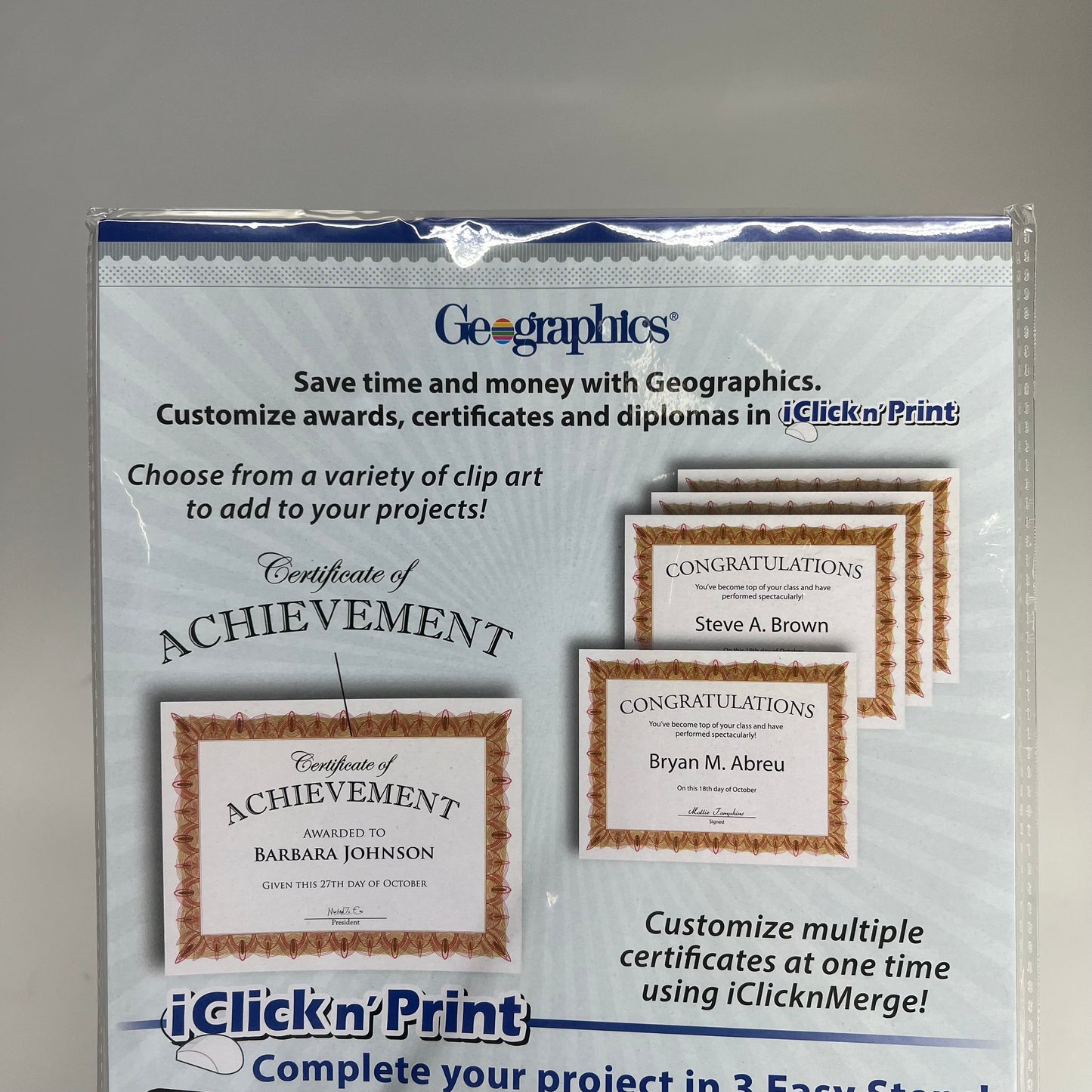 GEOGRAPHICS (3 PACK, 25 SHEETS EACH) Parchment Certificates 8.5"x11" Red 39086
