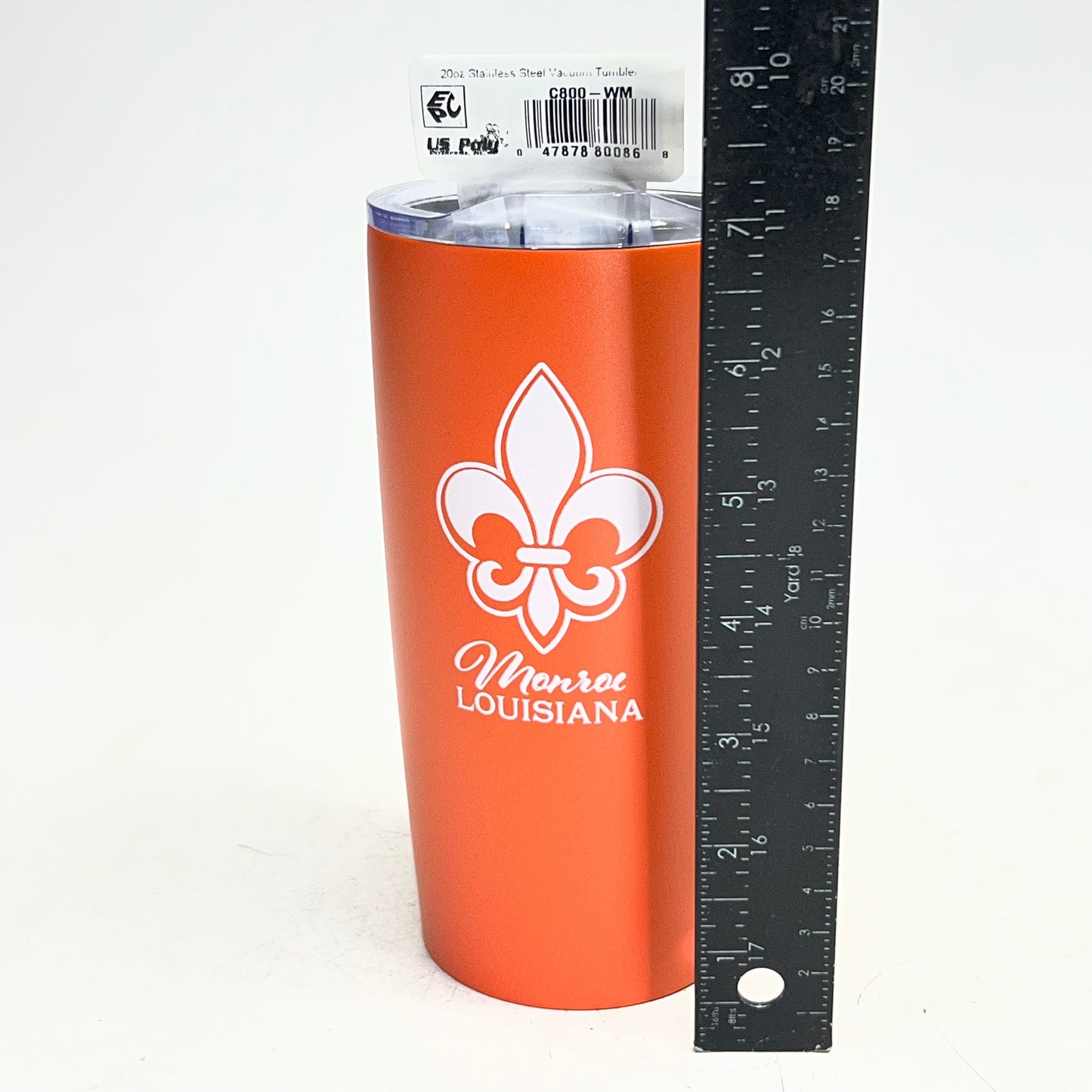 US PALY 20 Oz Stainless Steel Tumbler with Design, Orange C800-WM