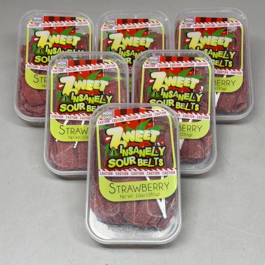 ZA@ ZWEET (6 PACK, 10 oz Each) Insanely Sour Belts Strawberry C