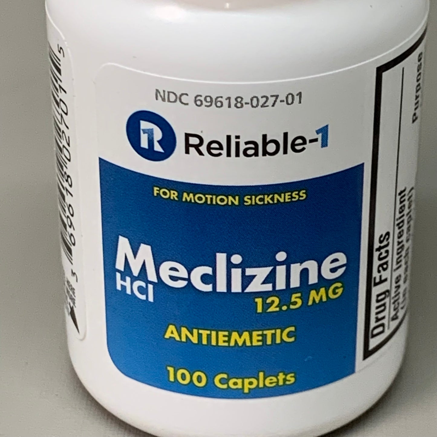 RELIABLE 1 (3 PACK!) Meclizine HCI 12.5 MG 100 Caplets 23E178 BB-05/2025