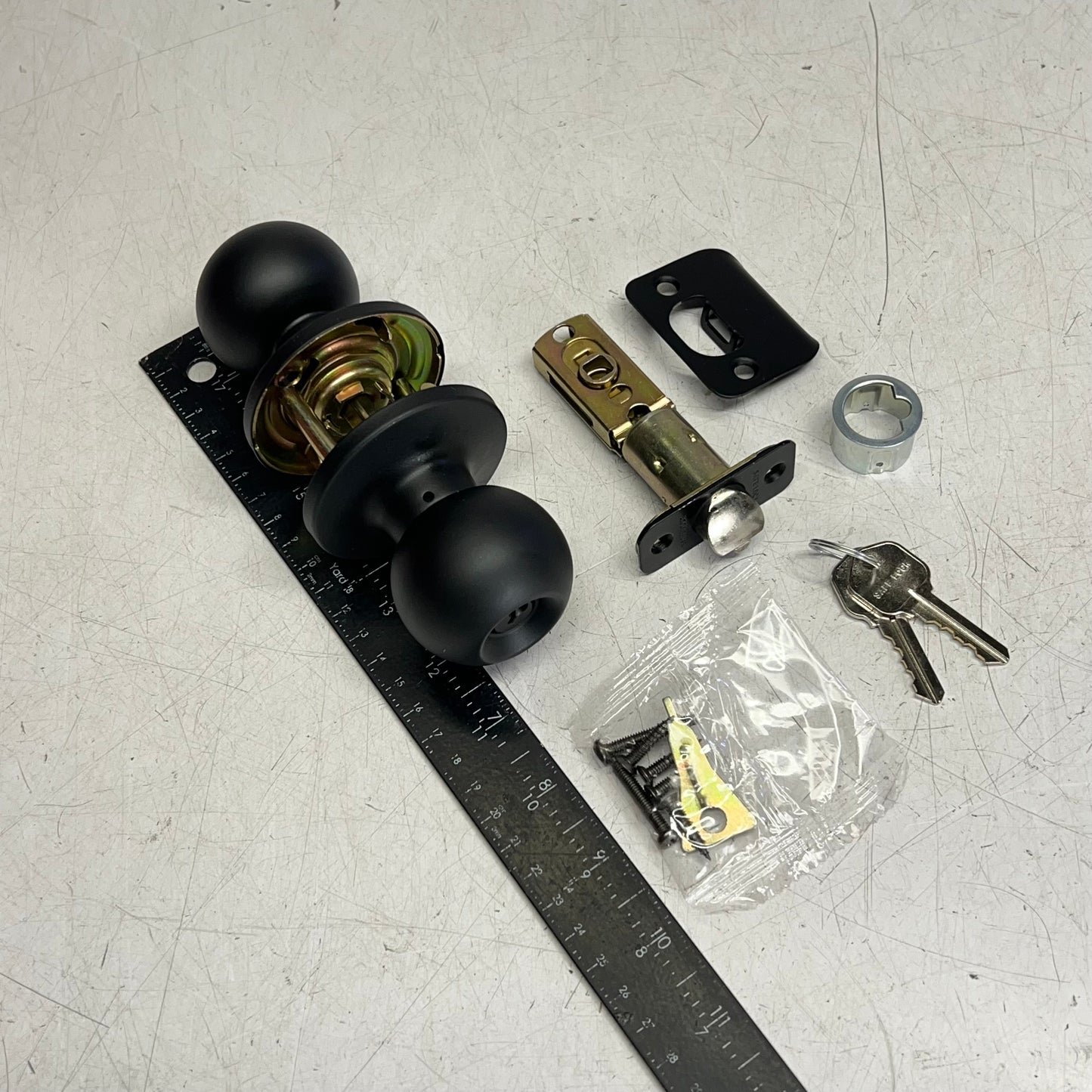 KWIKSET Safe Lock Regina Entry Adjustable Backset Matte Black 9SK50000-069
