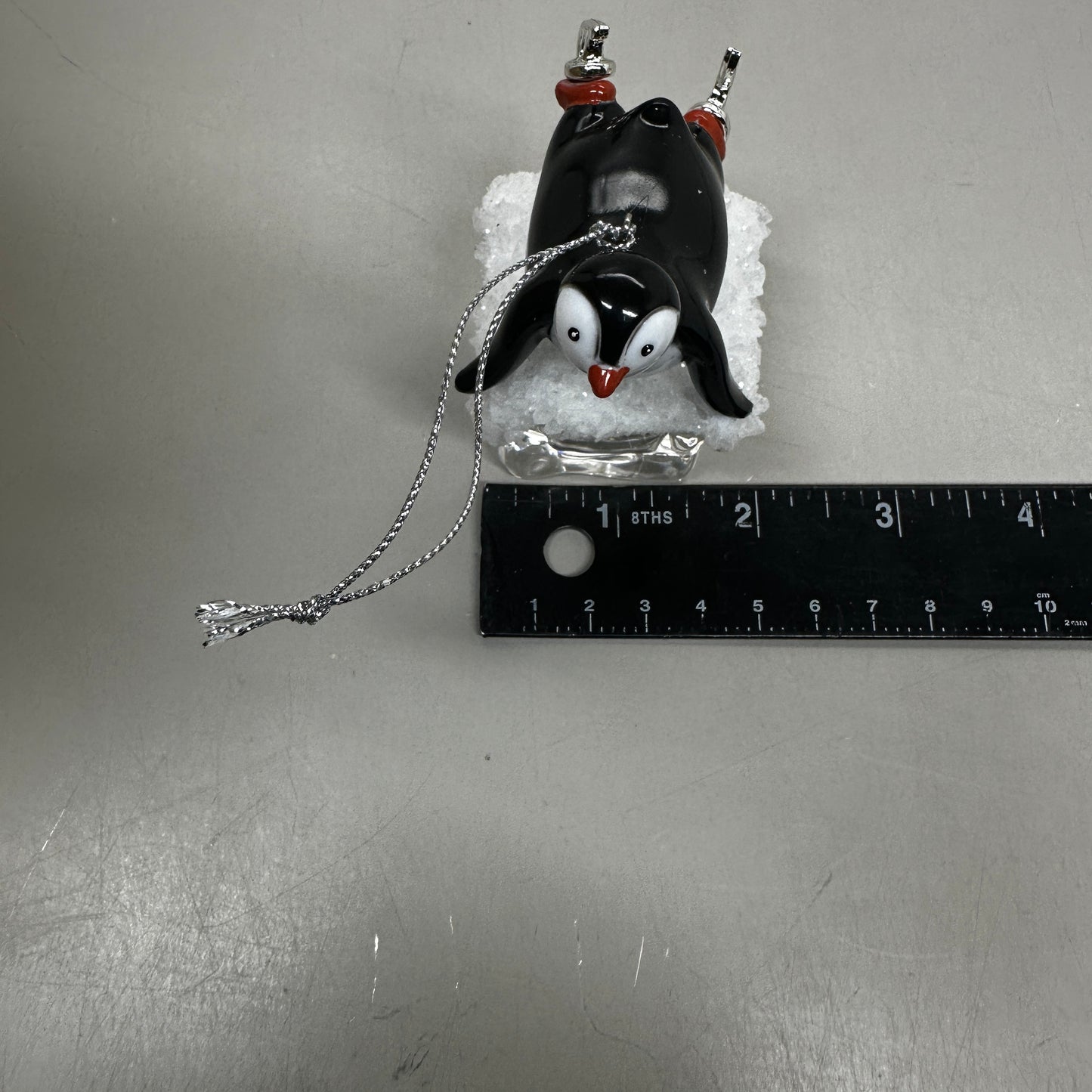 KURT S. ADLER Penguin On Ice Belly Skater Christmas Ornament 4.25" T2458