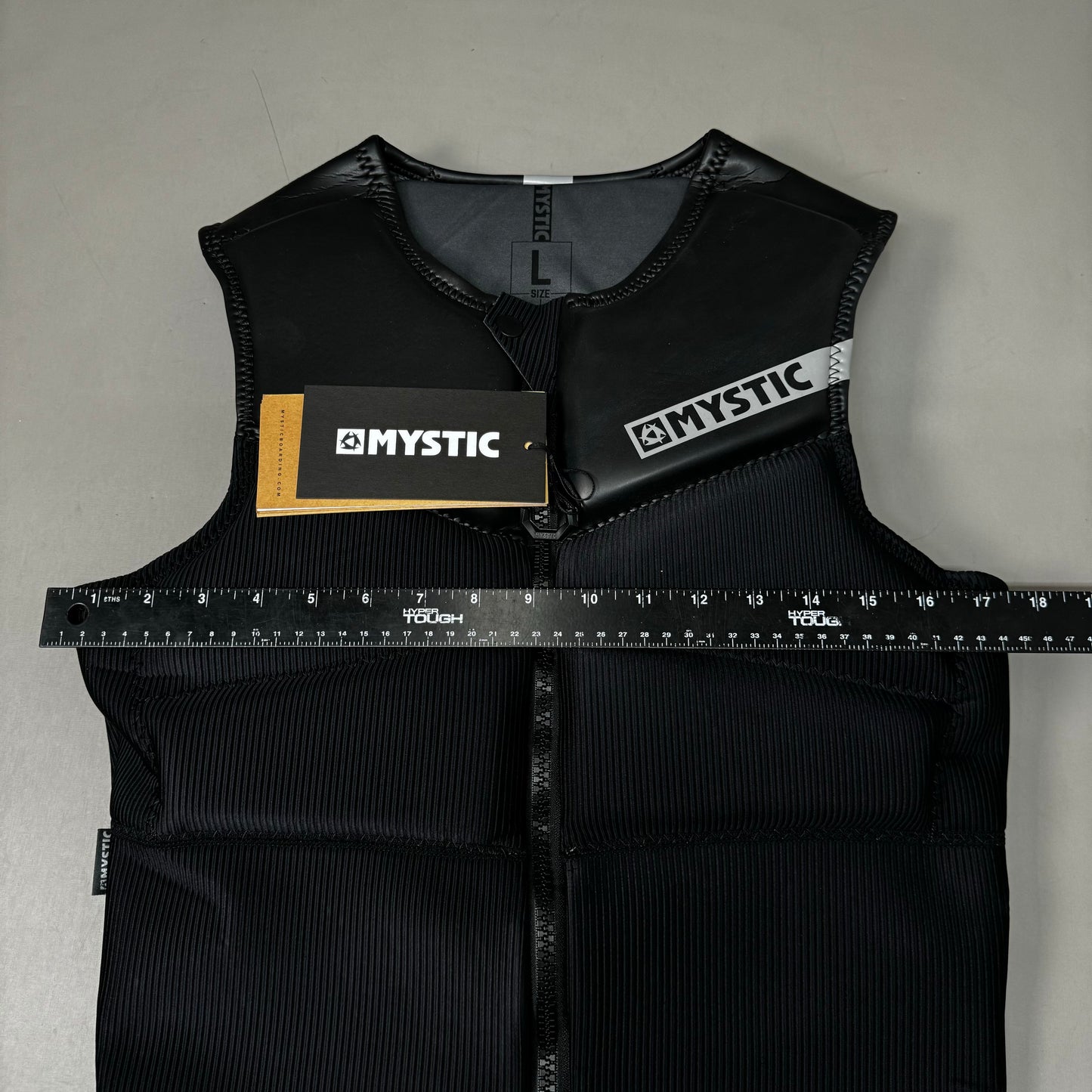 MYSTIC Block Impact Vest YKK Front-Zip & Clash Foam Sz L Black 35005.200107