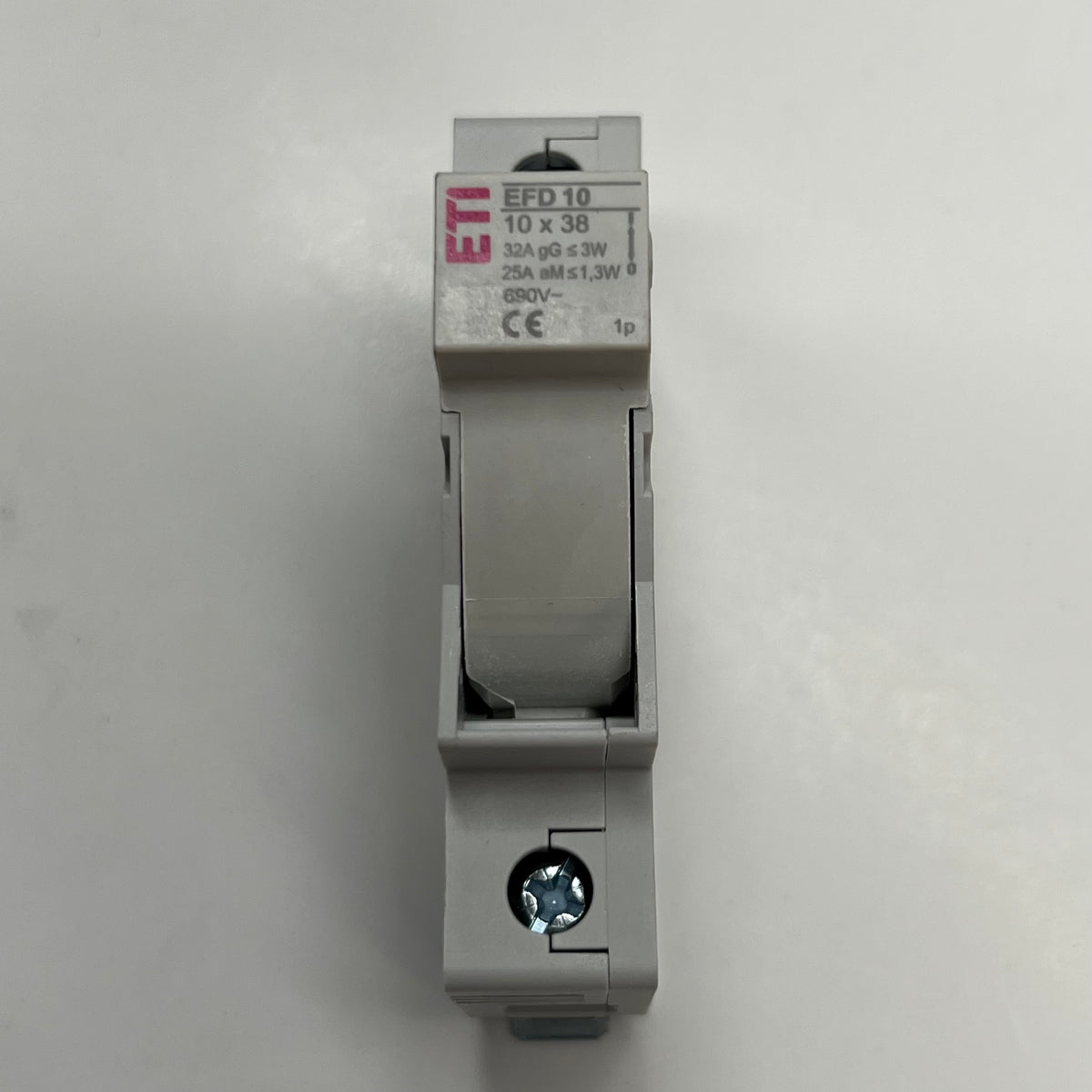 ETI (2 PACK) Modular Fuse Holder 1-Pole 30A 600V LEC/UL Din Rail Mount - White 002540001