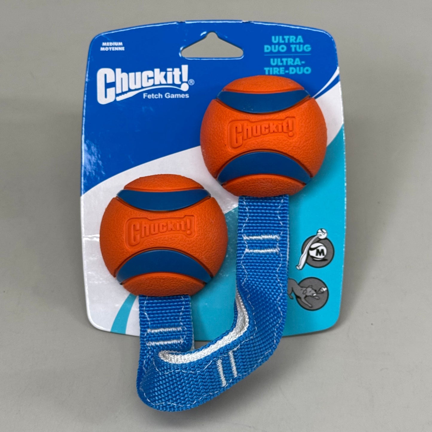 ZA@ CHUCK IT! Ultra Duo Tug Tough Dog Toy for Medium Breeds 2-Ply Nylon Cord Handle 232201 A