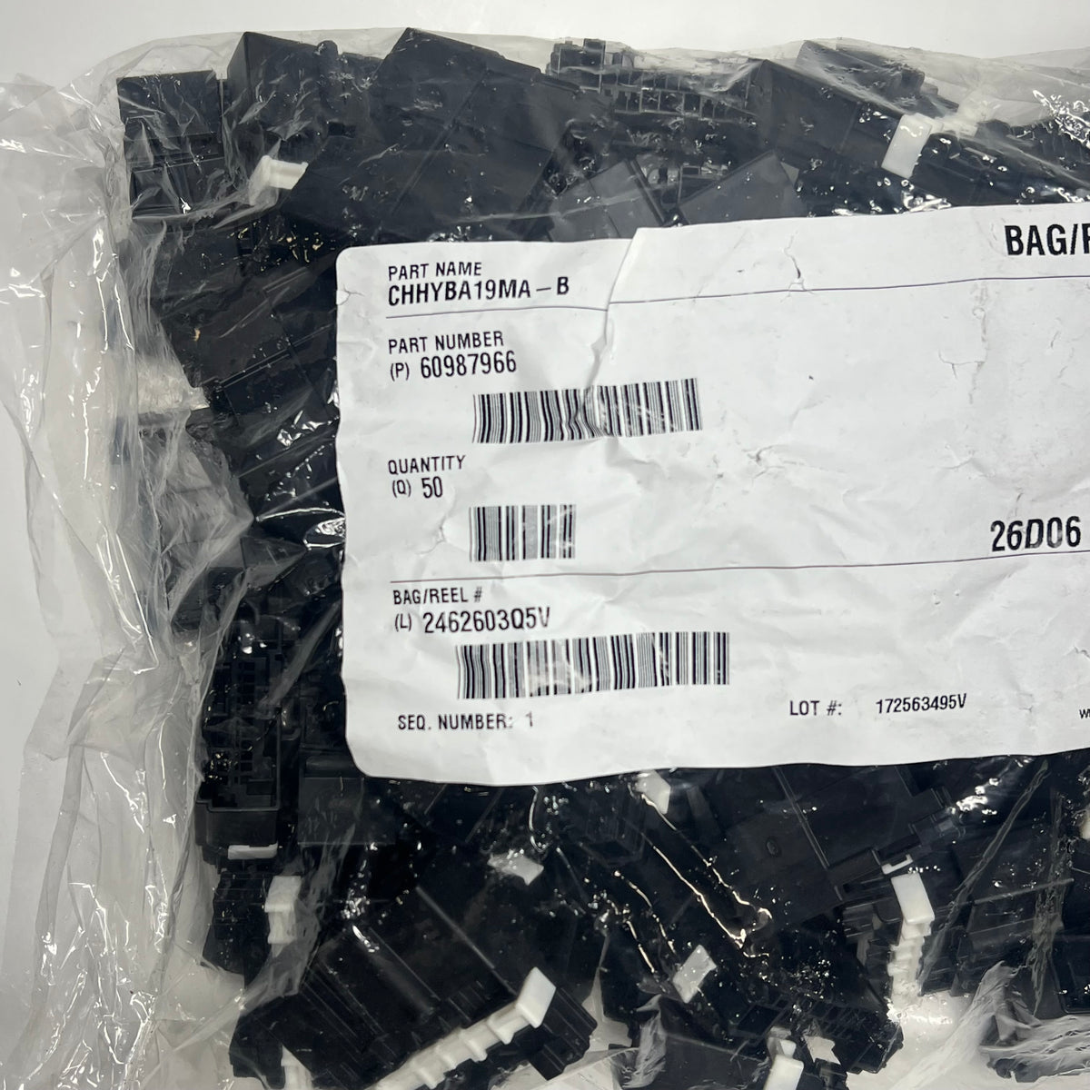 ZA@ SUMITOMO WIRING SYSTEMS  (50 PACK) Vehicle Wiring System Electrical Connector  Black  6098-7966