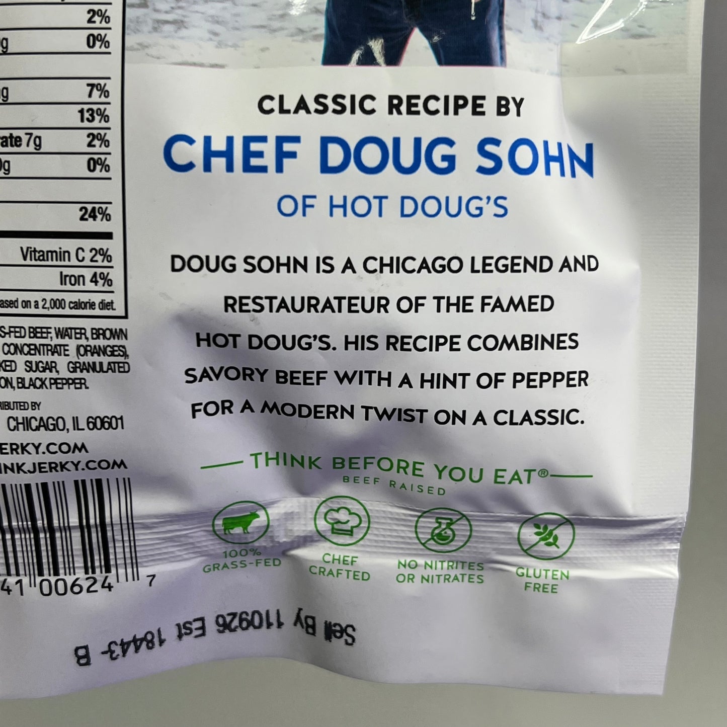 THINK (10 PACK) Gluten Free Grass Fed Classic Flavor Beef Jerky 1 Oz BB 11/26