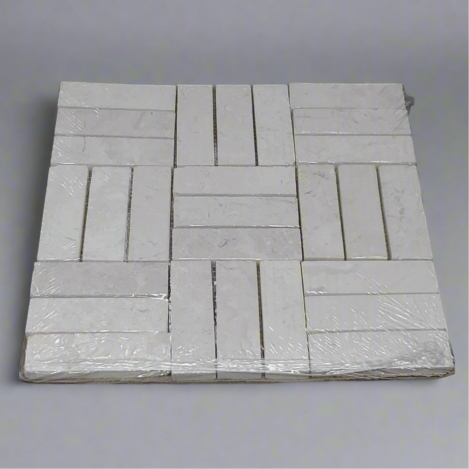 Mosaic Tile (11 PACK) White Weave Stone 12" x 12" MCS276 (New)