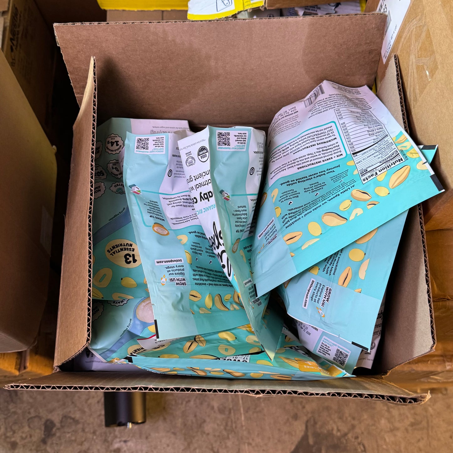 ZA@ Pallet of MIXED Food, Air Filters, Lanyards with Lanyard Reel & ID Card, Baby Cereal, Chicken Breading, Etc... (AS-IS)