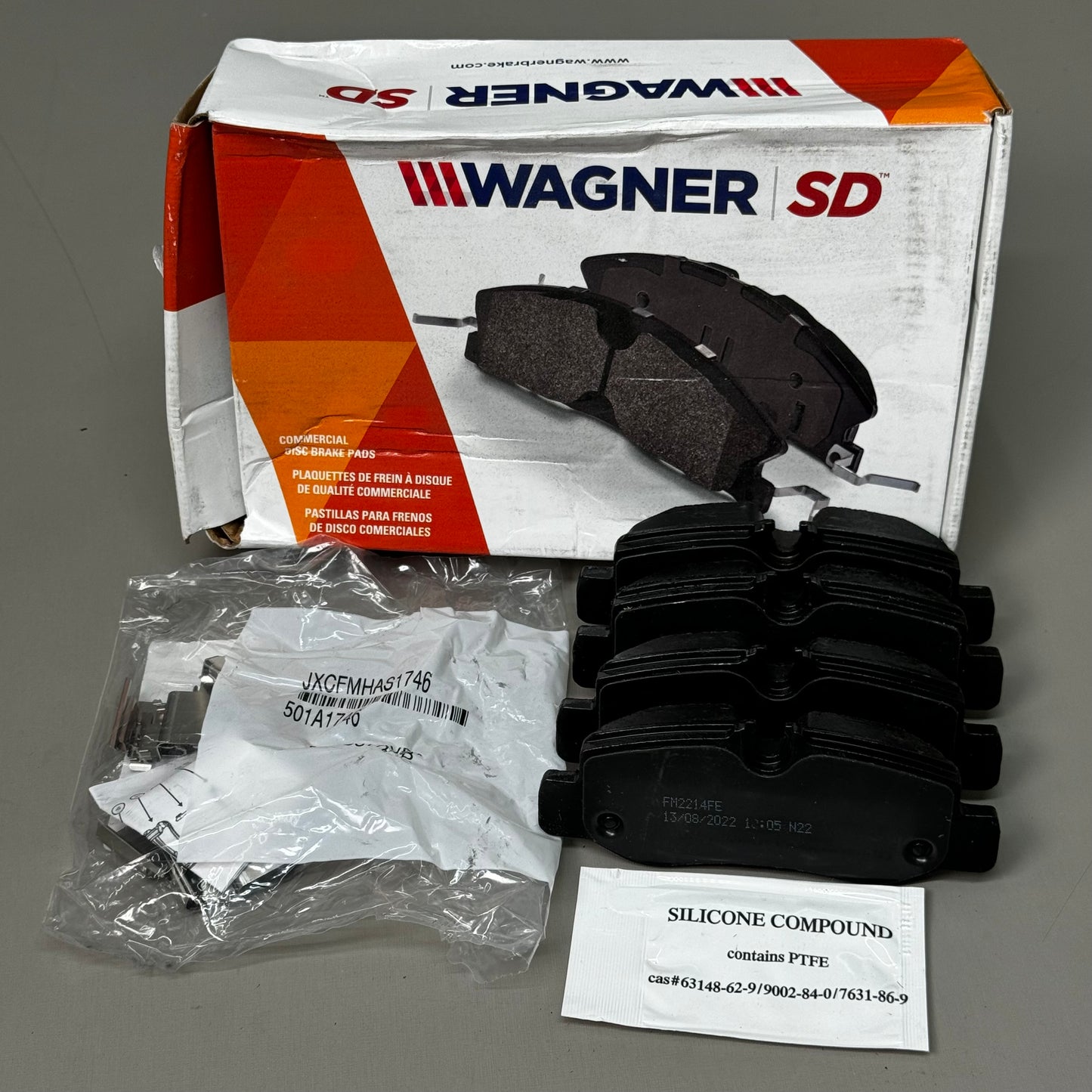 WAGNER SD SevereDuty Disc Brake Pad Set 4 1/2" x 1 1/2" Black SX1893