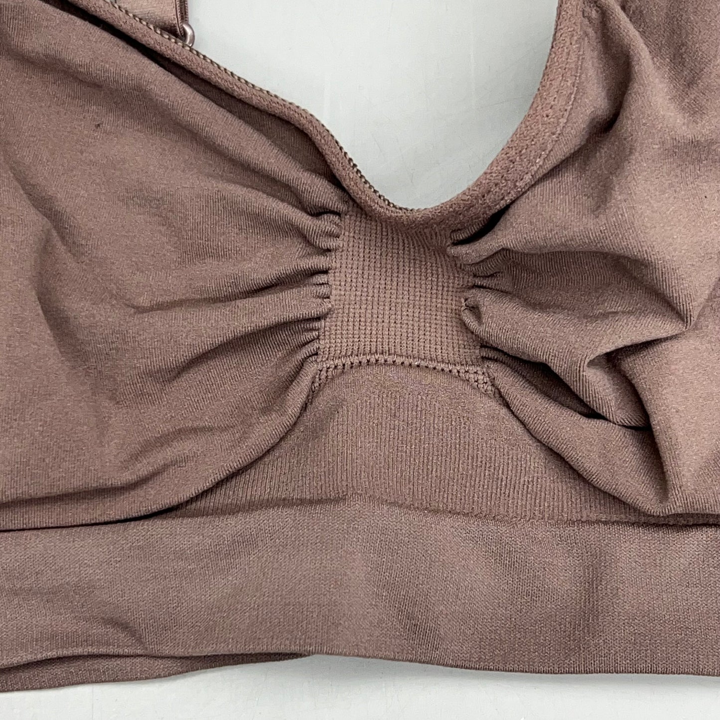 SKIMS Strong Support Seamless Bralette Pique Stitching Women's Sz S Umber