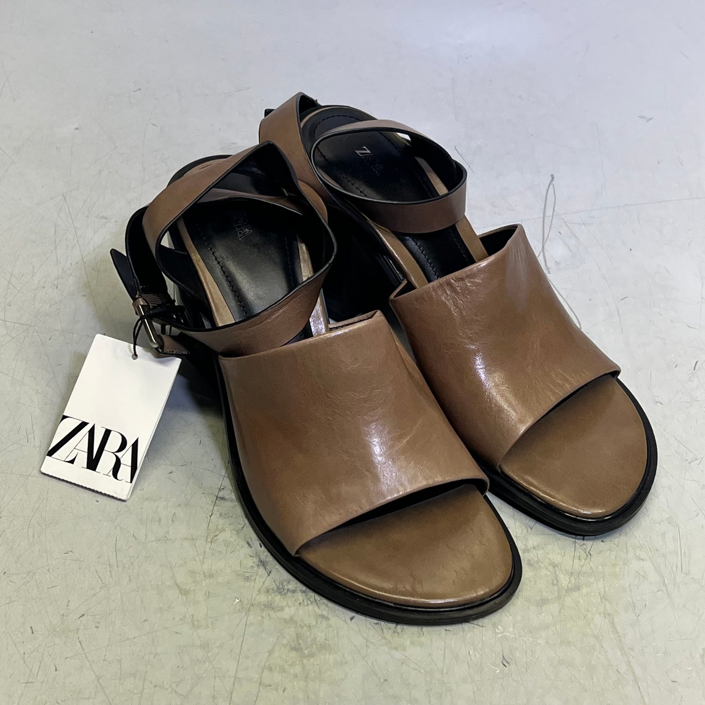 ZA@ ZARA Lot Of Assorted Open Toe Sandal Women's Sz EU 39 / US 8.5 Brown/Black/Tan