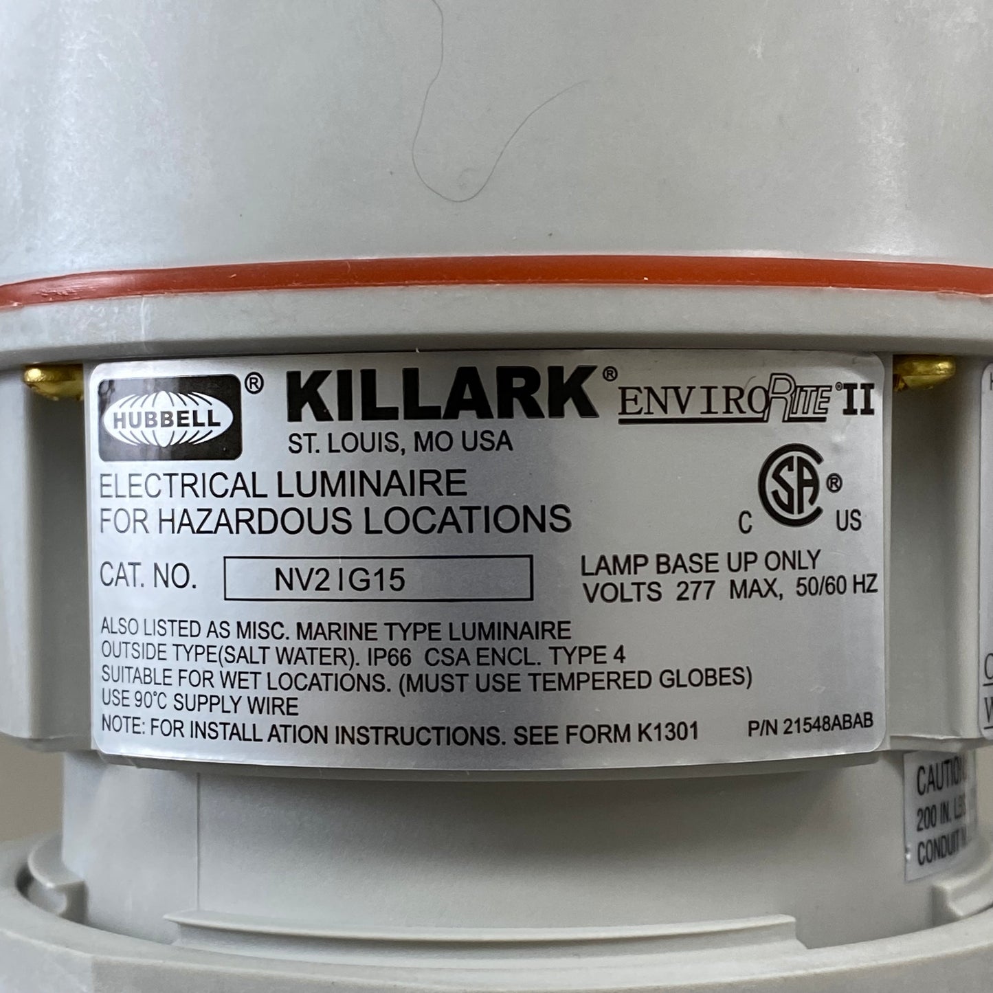 SPEAKMAN Vapor Proof Hazardous Non-Metallic Light 14" L x 5" W Clear/White VPL-C1D2