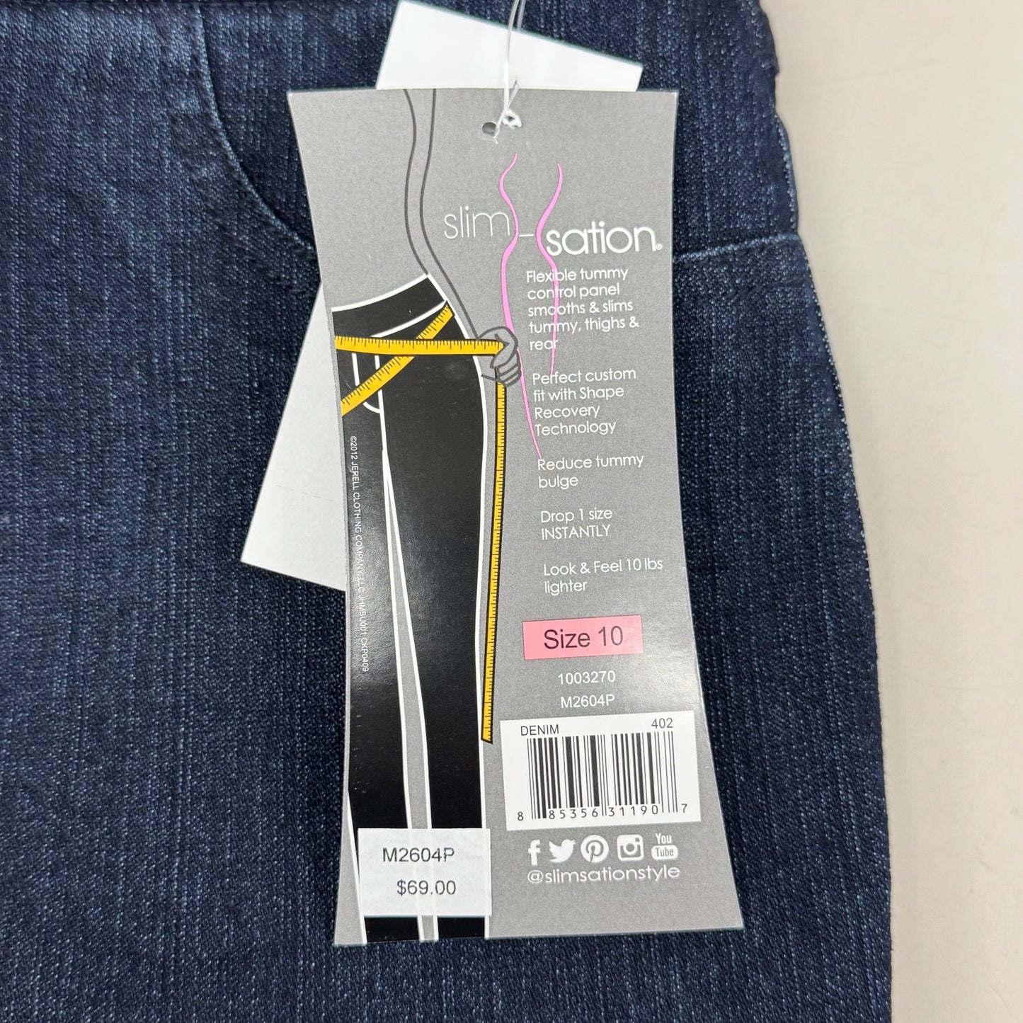 MULTIPLES Narrow Leg Pant Petite Women's Sz 10 Denim M2604P