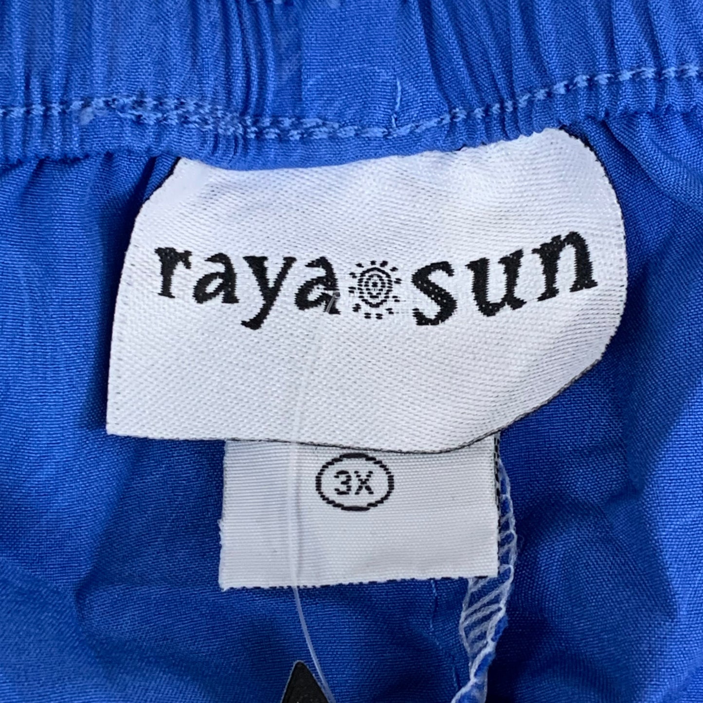RAYA SUN Stretch Swim Style Shorts W/ Flower Design Women's 3X Blue/Gray
