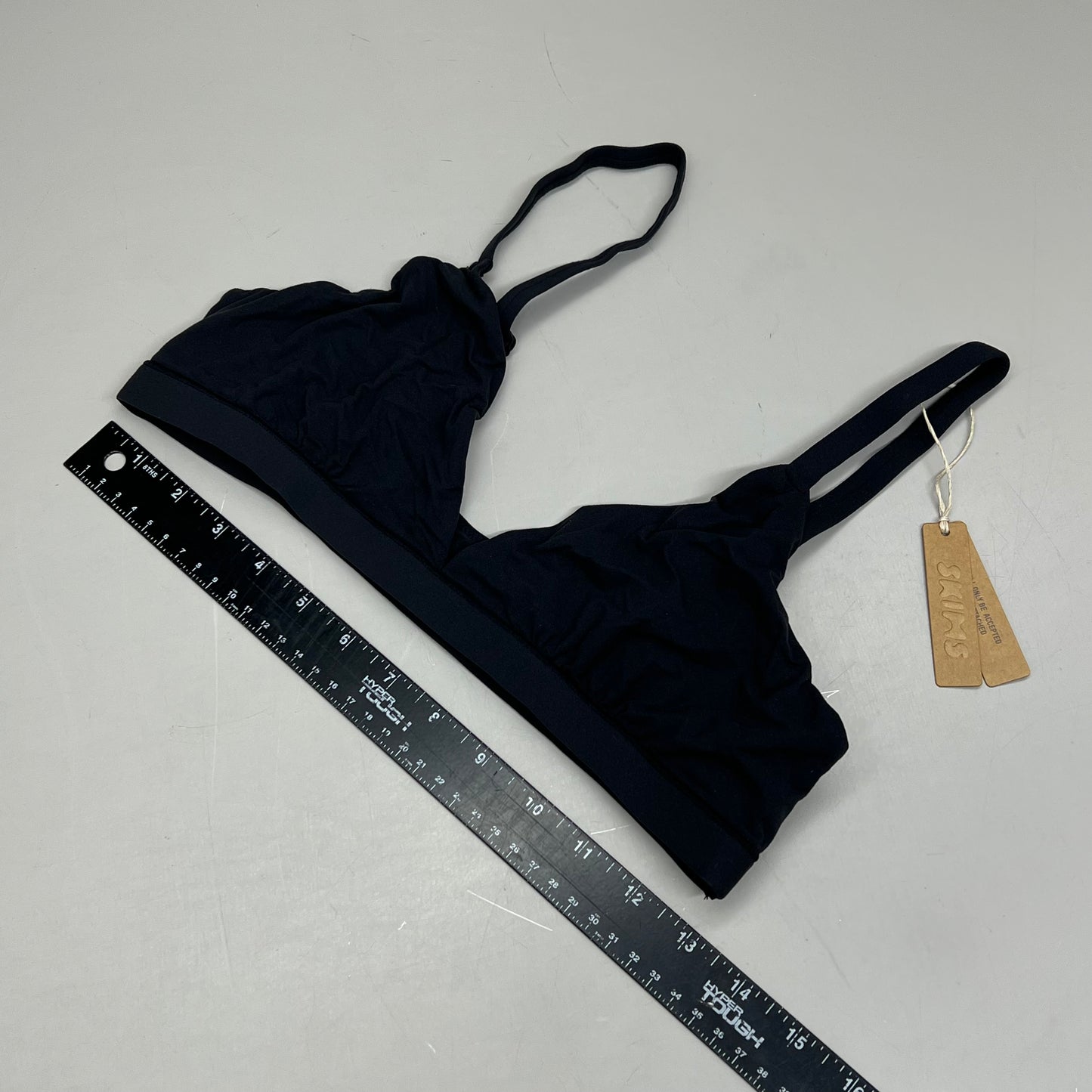 SKIMS Adjustable Triangle Bralette Fits Everybody Women's Sz L Onyx BR-TRI-2024