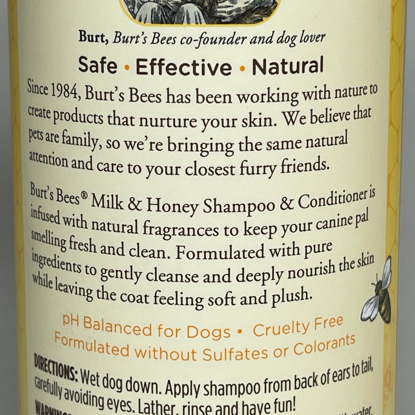 BURT'S BEE'S (2 PACK) For Dogs Shampoo & Conditioner Milk & Honey 12 oz FFP10128