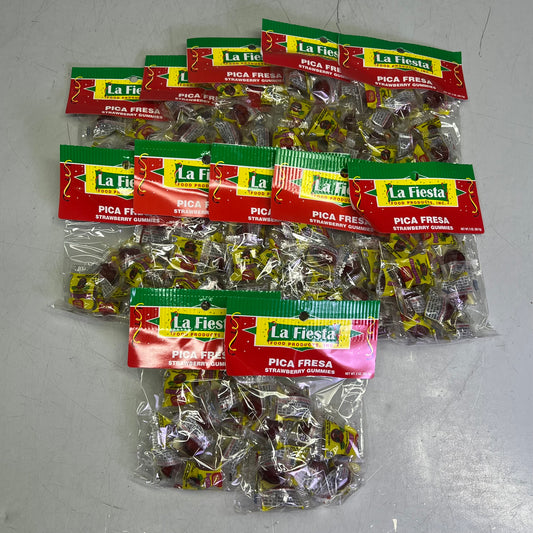 LA FIESTA (12 PACK, 11 PIECES PER PACKAGE) Pica Fresa Strawberry Gummies 2 oz