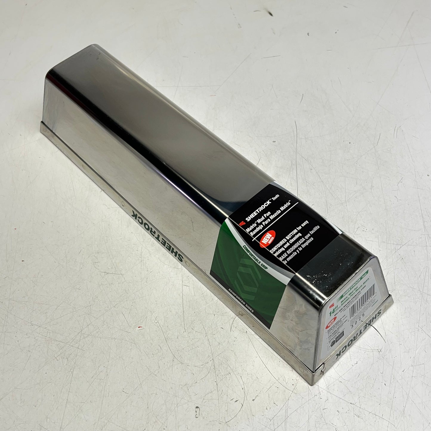 SHEETROCK Matrix Mud Pan W/ Reinforced Band Contoured Bottom 14" Silver 340403