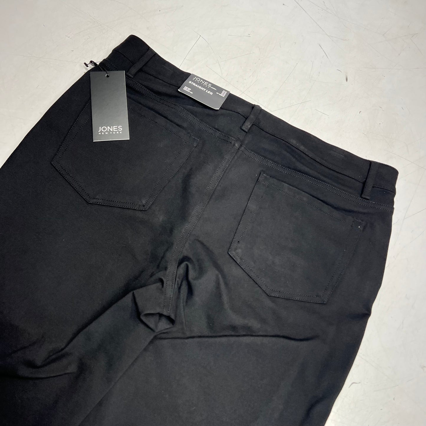JONES New York Lexington Straight Leg Pants Women's Sz 12 Black  18058961-002