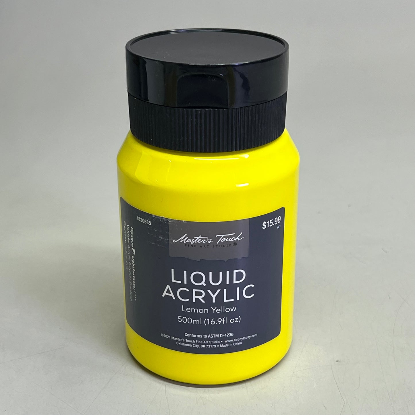 MASTERS TOUCH (2 PACK) Liquid Acrylic Artist Paint 16.9 oz Lemon Yellow 1820885