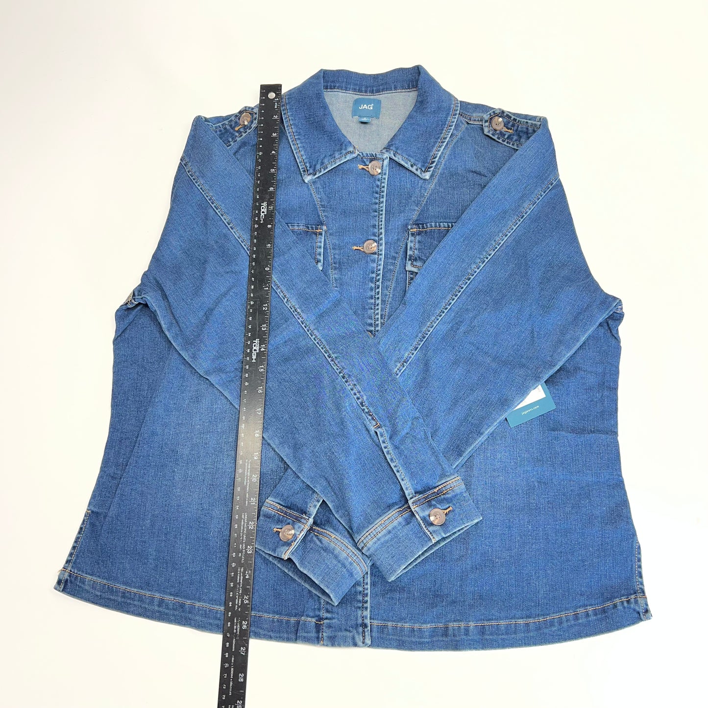 JAG Jag Shaylie Denim Jacket Women's Sz L Harbor Blue J8310SAP326