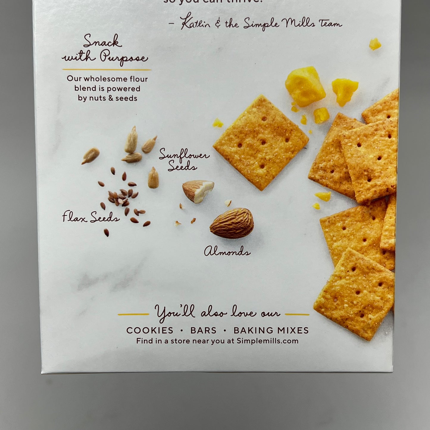 ZA@ SIMPLE MILLS (6 PACK) Farmhouse Cheddar Almond Flour Crackers Family Size 7oz BB 10/26