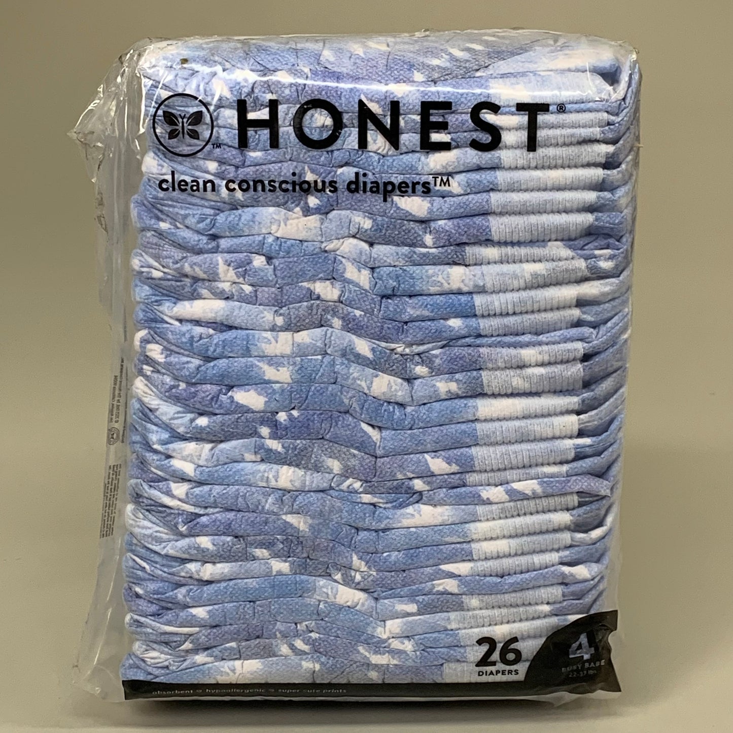 HONEST (104 PACK) Clean Conscious Diapers Tie-Dye/Cactus Cuties Sz 4 (AS-IS)