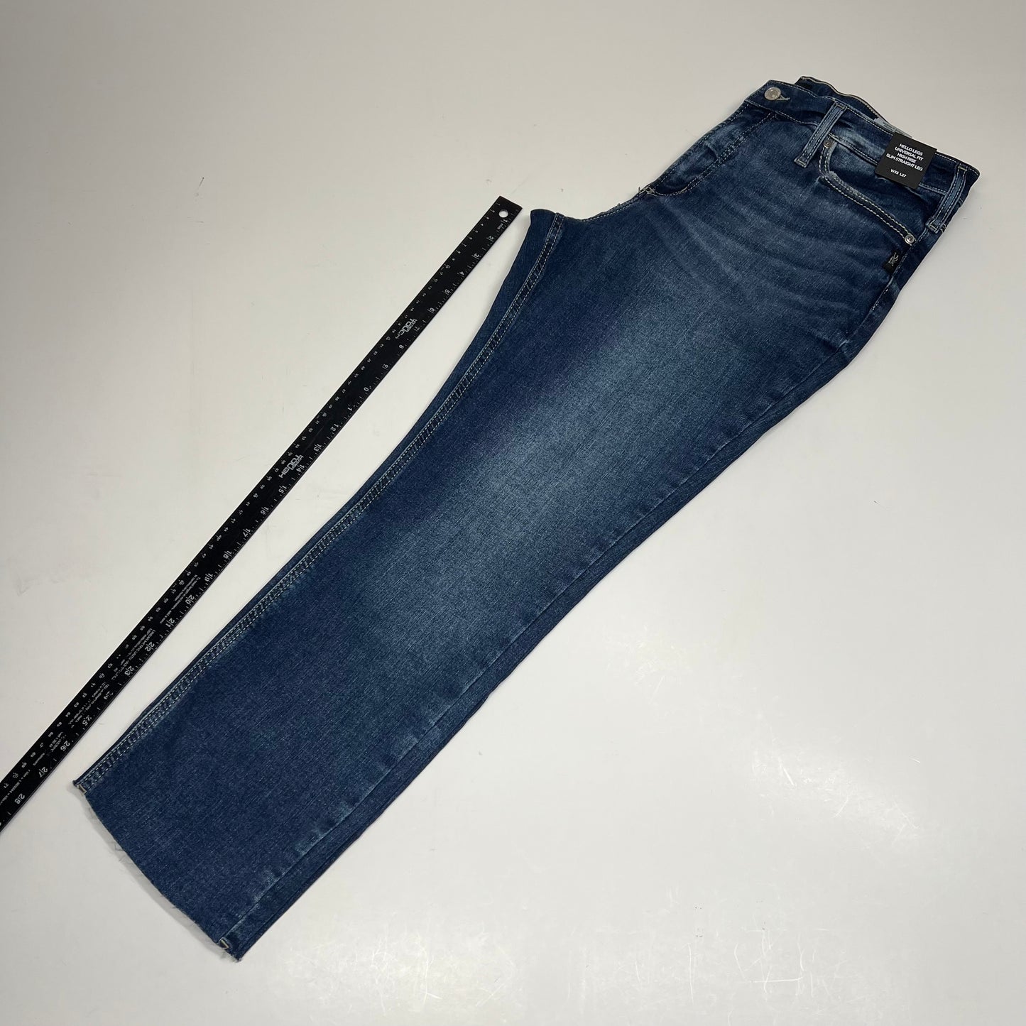 SILVER JEANS CO Hello Legs High Rise Straight Leg Jeans Women's Sz 33/27 Indigo