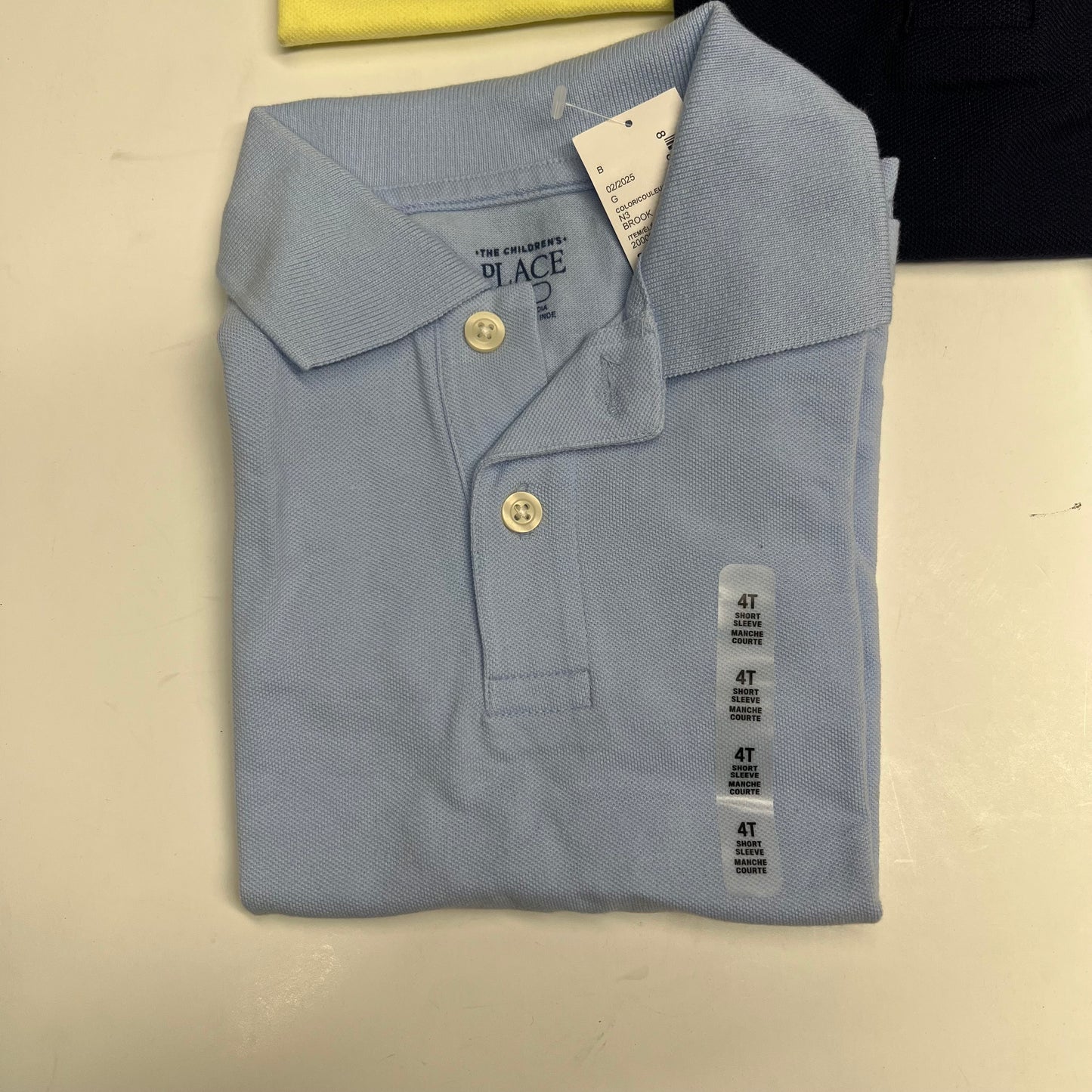 ZA@ (LOT OF 5) 3 Button Short Sleeve Polo Shirts  Boy's Sz 4T Yellow, Navy, Light Blue & White
