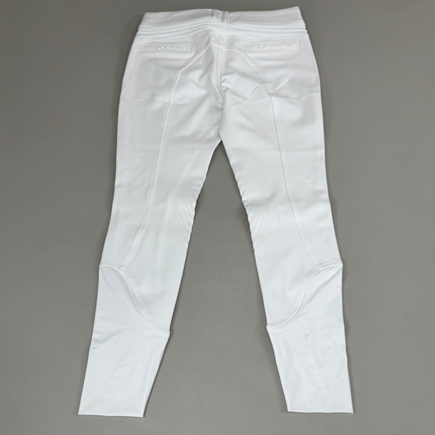 SAMSHIELD Clara Premium Knee Grip Equestrian Pants Women's Sz US 26 White Blazon