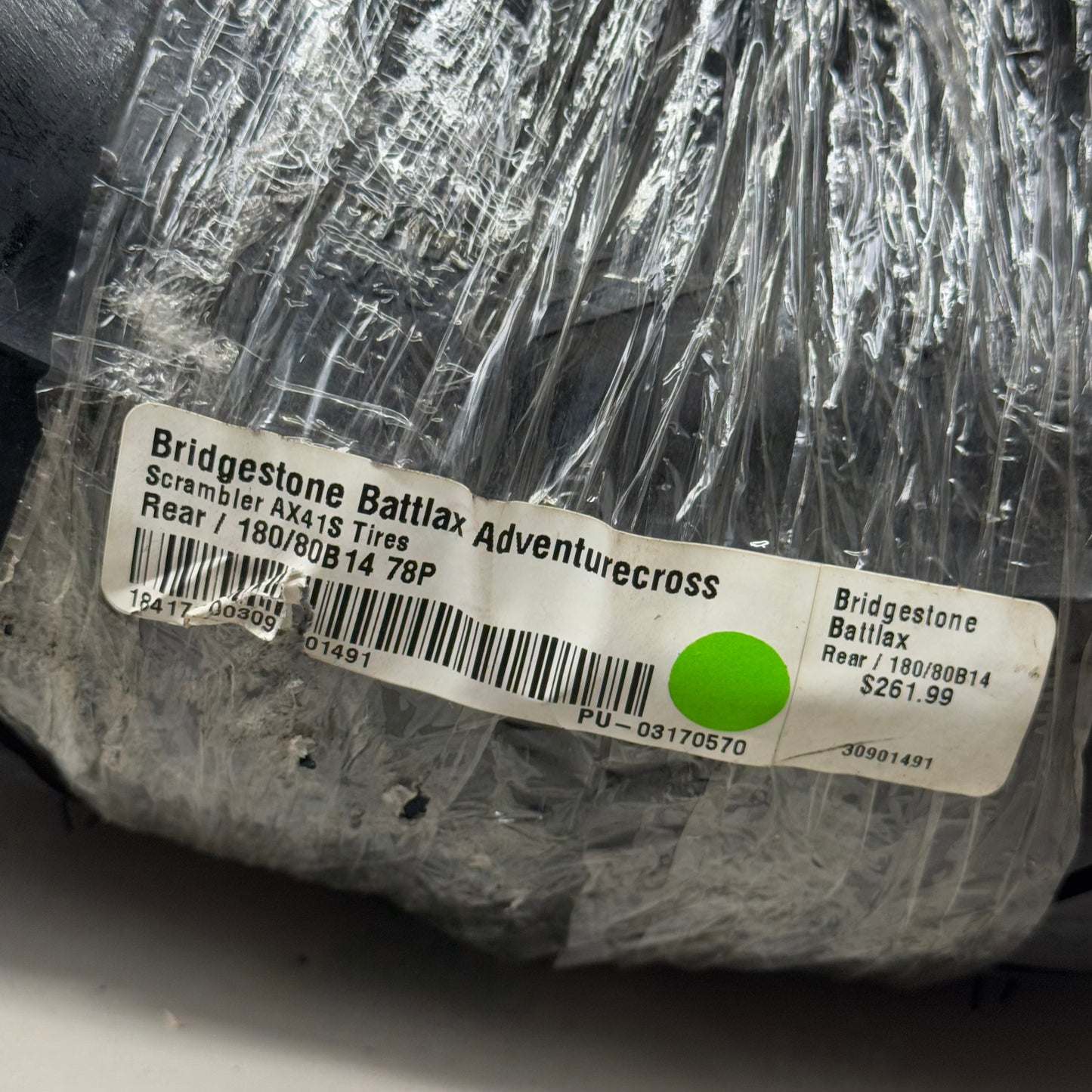 BRIDGESTONE Rear Tire Battlax Adventurecross Scrambler AX41 180/80-14 78P Motorcycle