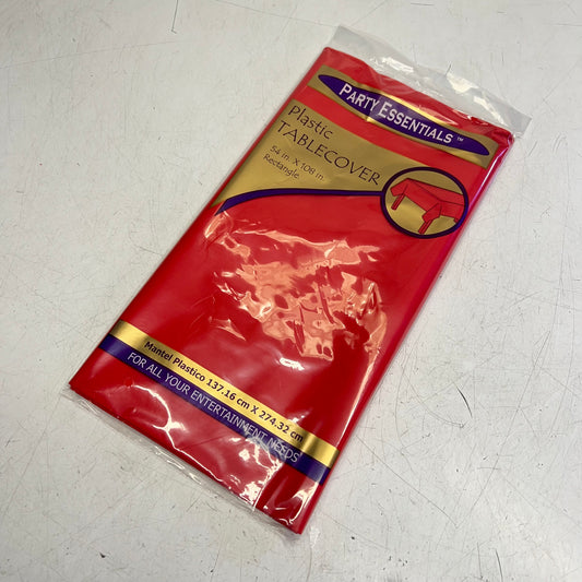 ZA@ PARTY ESSENTIALS (6 PACK) Plastic Table Covers 54"x108" Red 54108RD