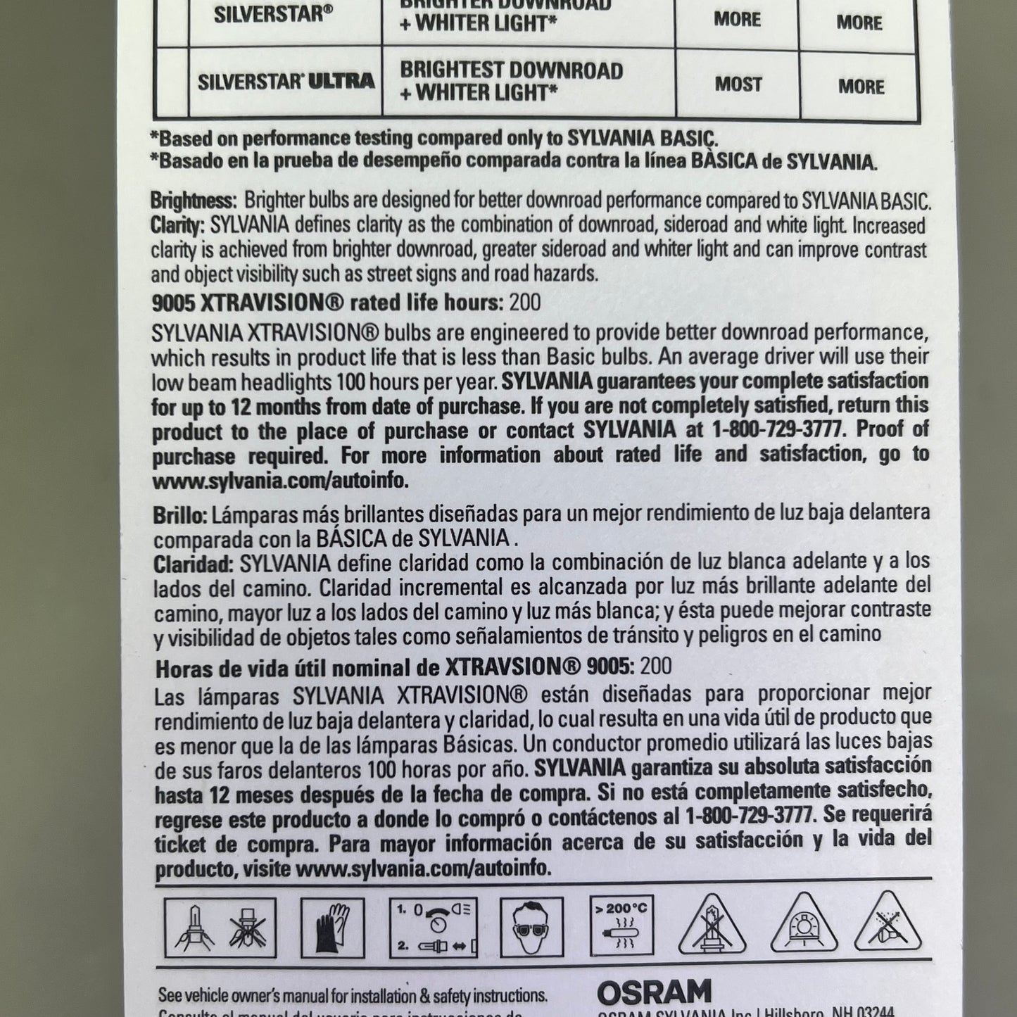 SYLVANIA (2 PACK) XtraVision Halogen Headlight Bulb  12.8V 9005XV.BP