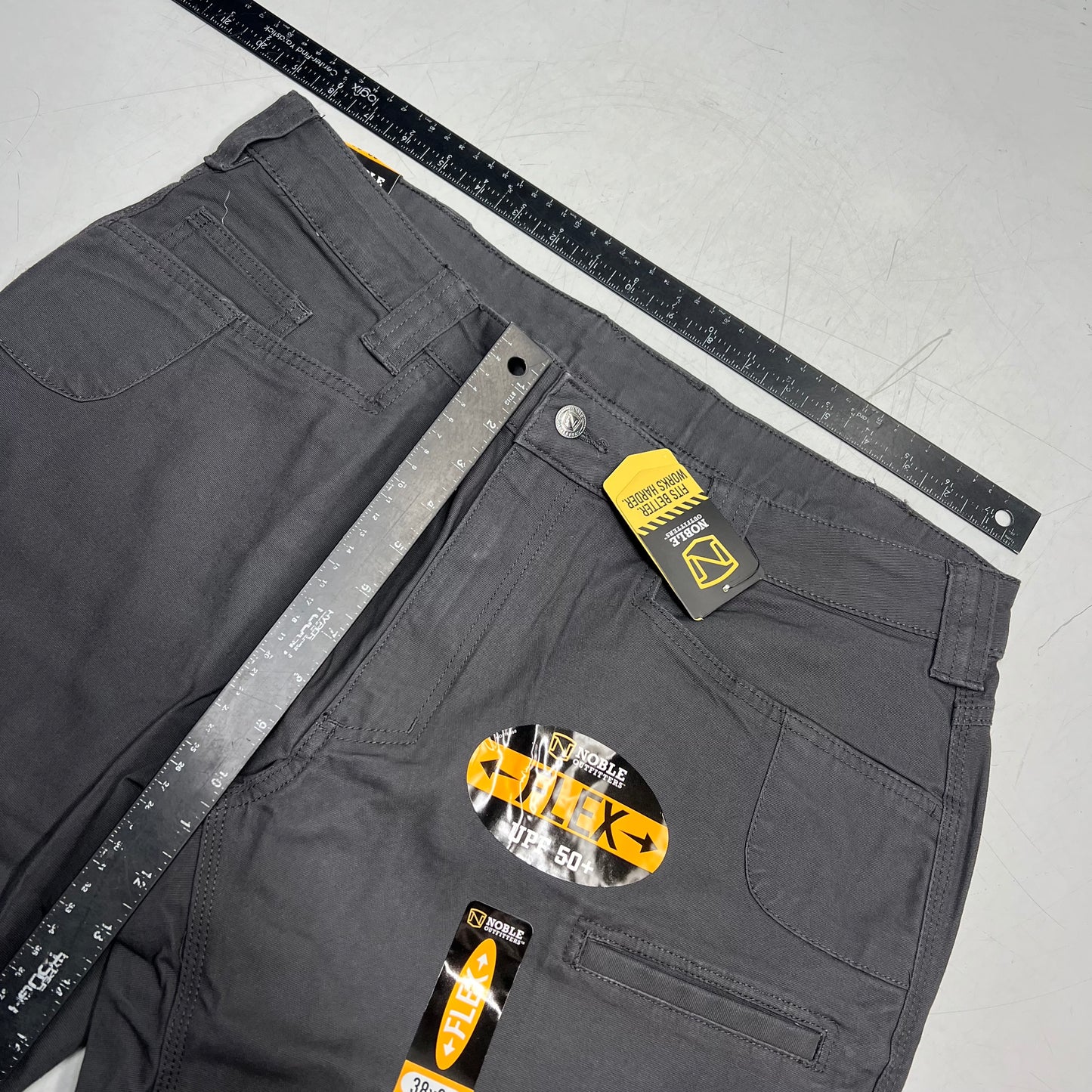 NOBLE OUTFITTERS Flex Stretch Canvas Work Pant Men's Sz 38x32 Asphalt 18425