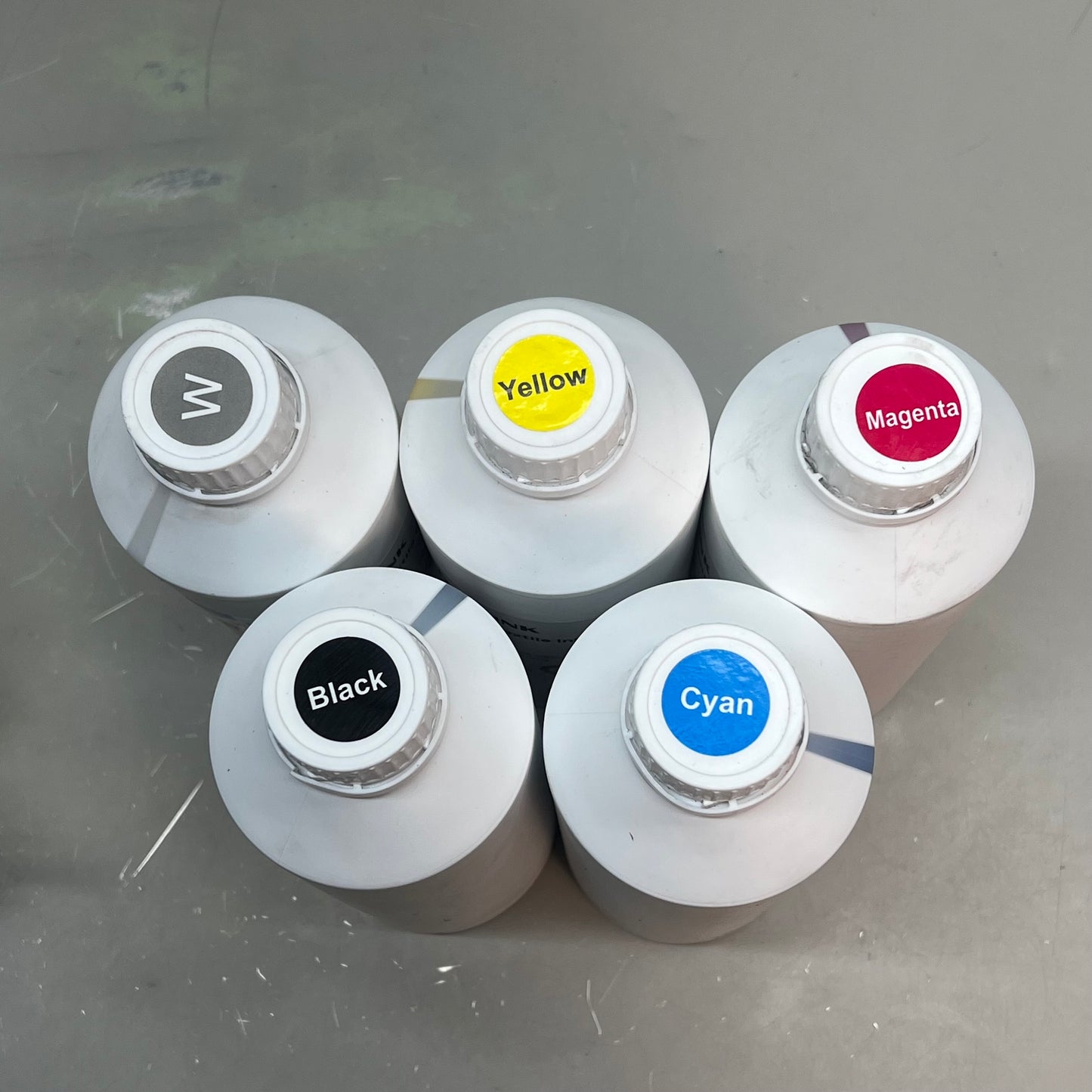 DTF INK Assorted Direct To Film Printing Ink, Powder & Roll Kit Assorted Colors (White Bottle Has Little Hole)