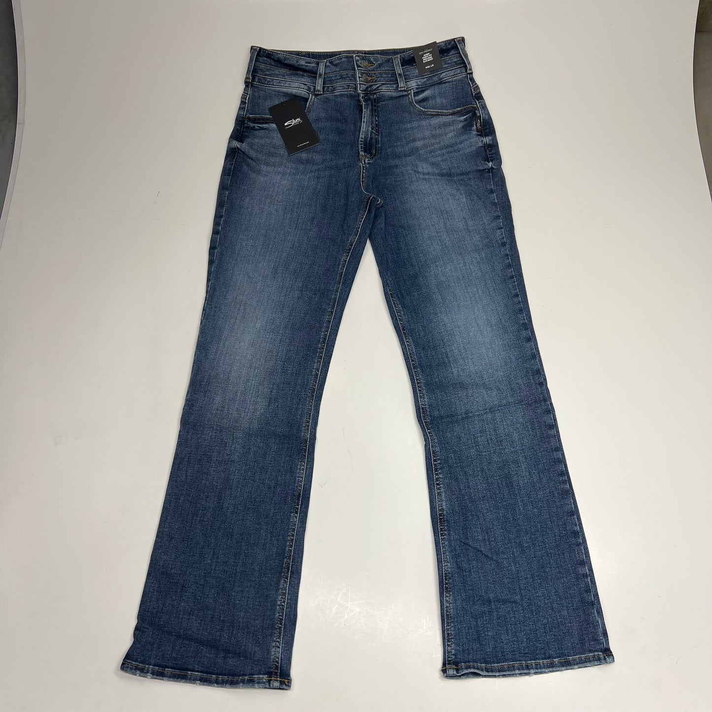 SILVER JEANS CO Curvy Fit High Rise Slim Boot Jeans Womens Sz 32/31 Medium Wash