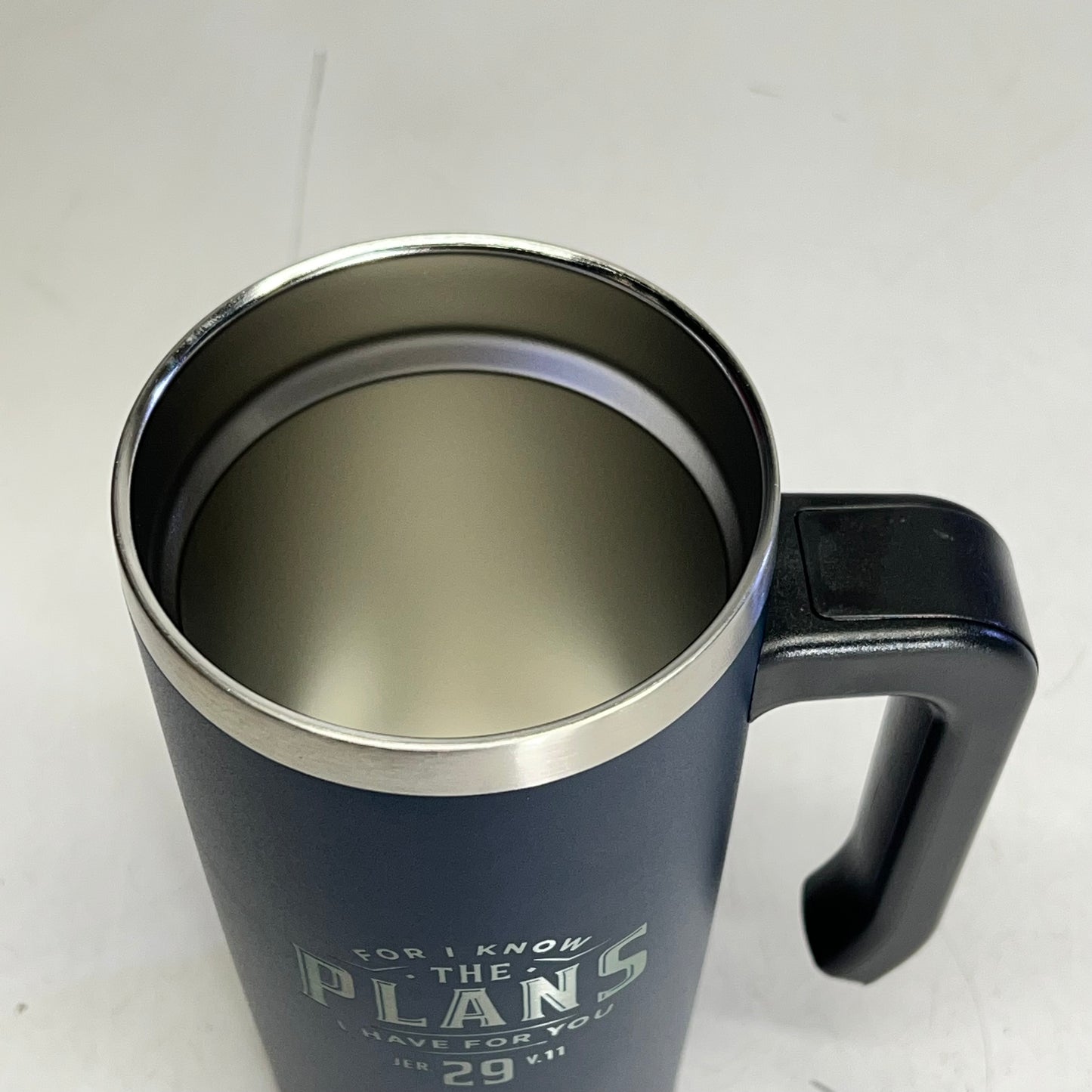 CHRISTIAN ART GIFTS Stainless Steel Travel Mug With Handle Jeremiah 29:11 18oz