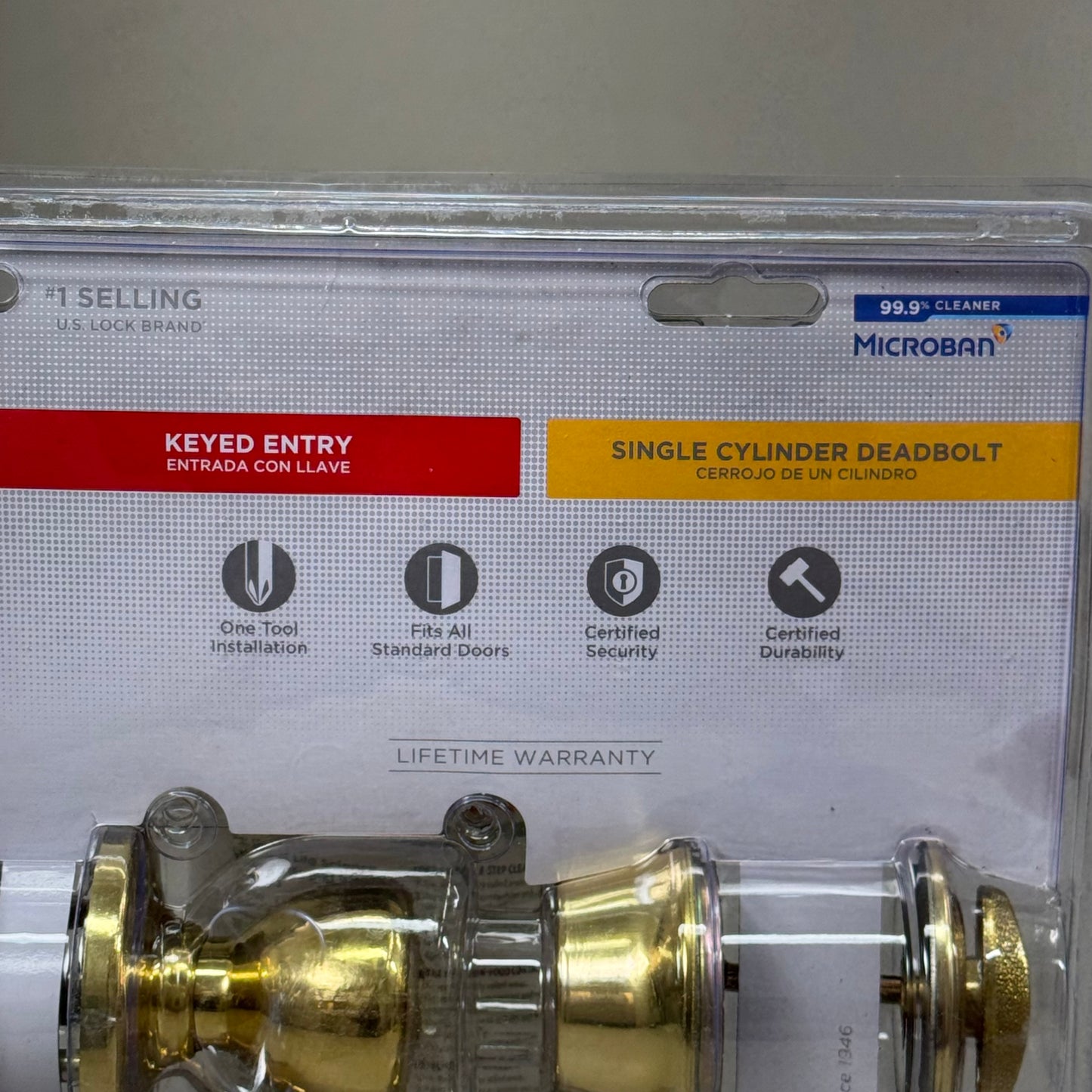 KWIKSET Tylo 400 Knobs & 660 Single Cylinder Deadbolts Polished Brass 92420-031