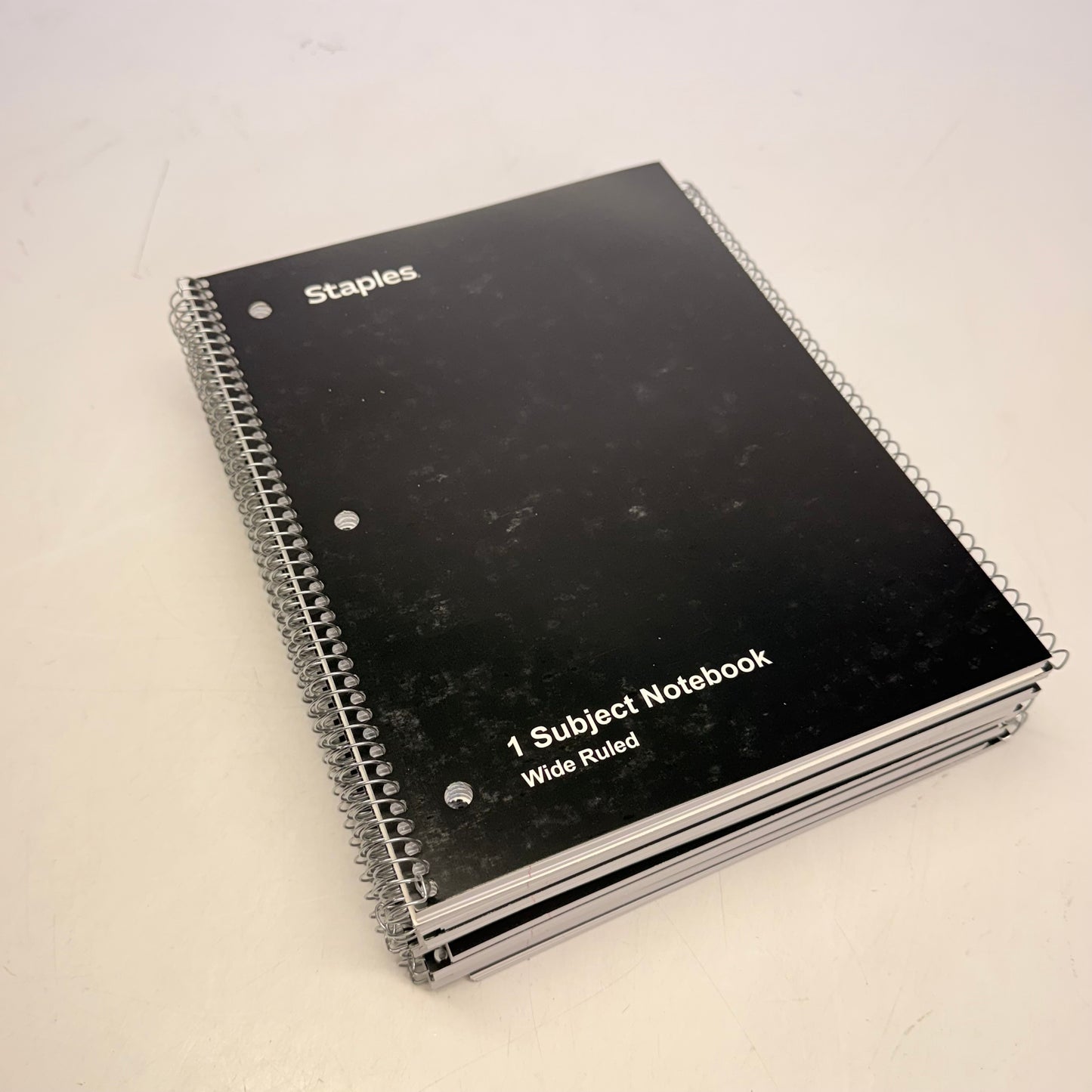 STAPLES (12 PACK) 1-Subject Notebooks Wide Ruled 70 Sheets 8" x 10.5" Black (New- Other)