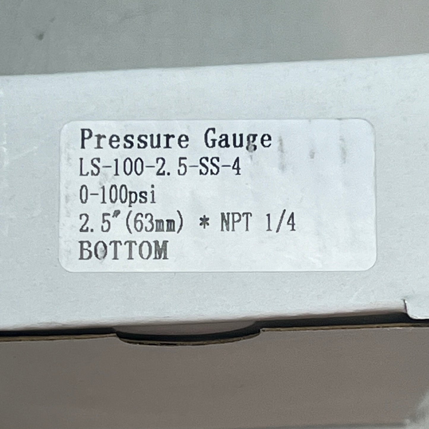INDUSTRIAL CHOICE Stainless Steel Pressure Gauge 0-100 PSI 2.5" LS-100-2.5-SS-4