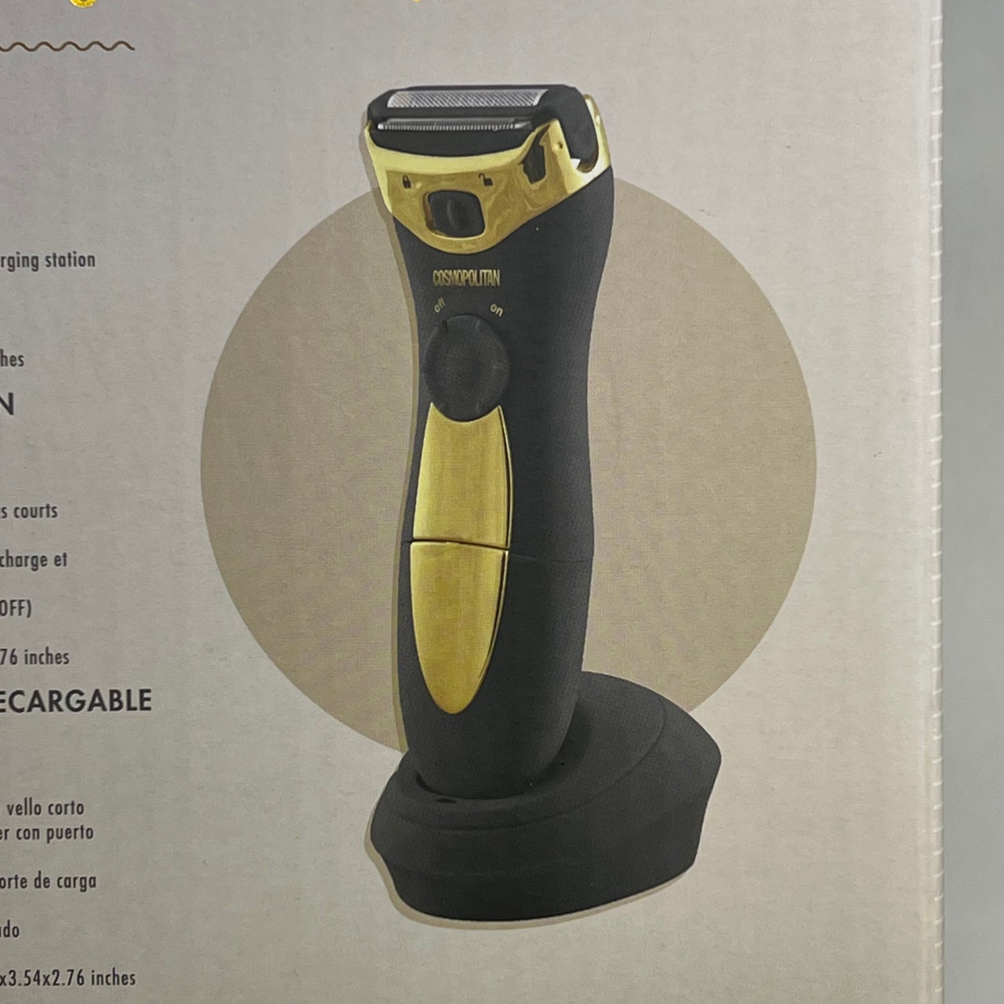 COSMOPOLITAN Cordless Portable Rechargeable Lady Shaver Black & Gold 2021-7281